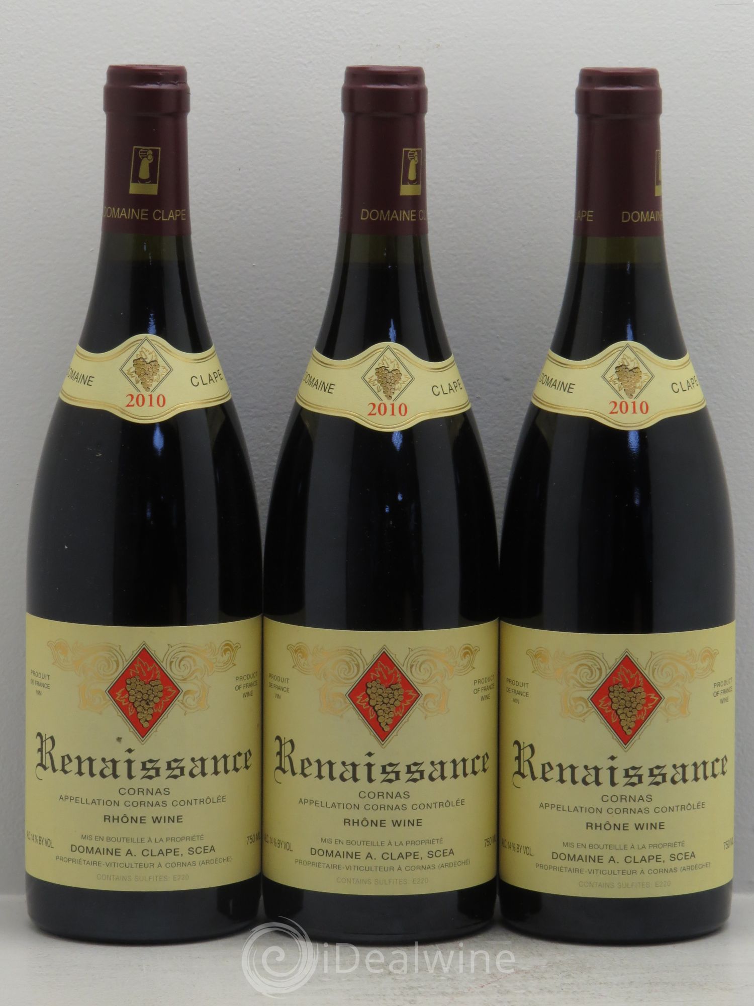 Cornas Renaissance Auguste Clape 2010 - Posten von 3 Flaschen - 0
