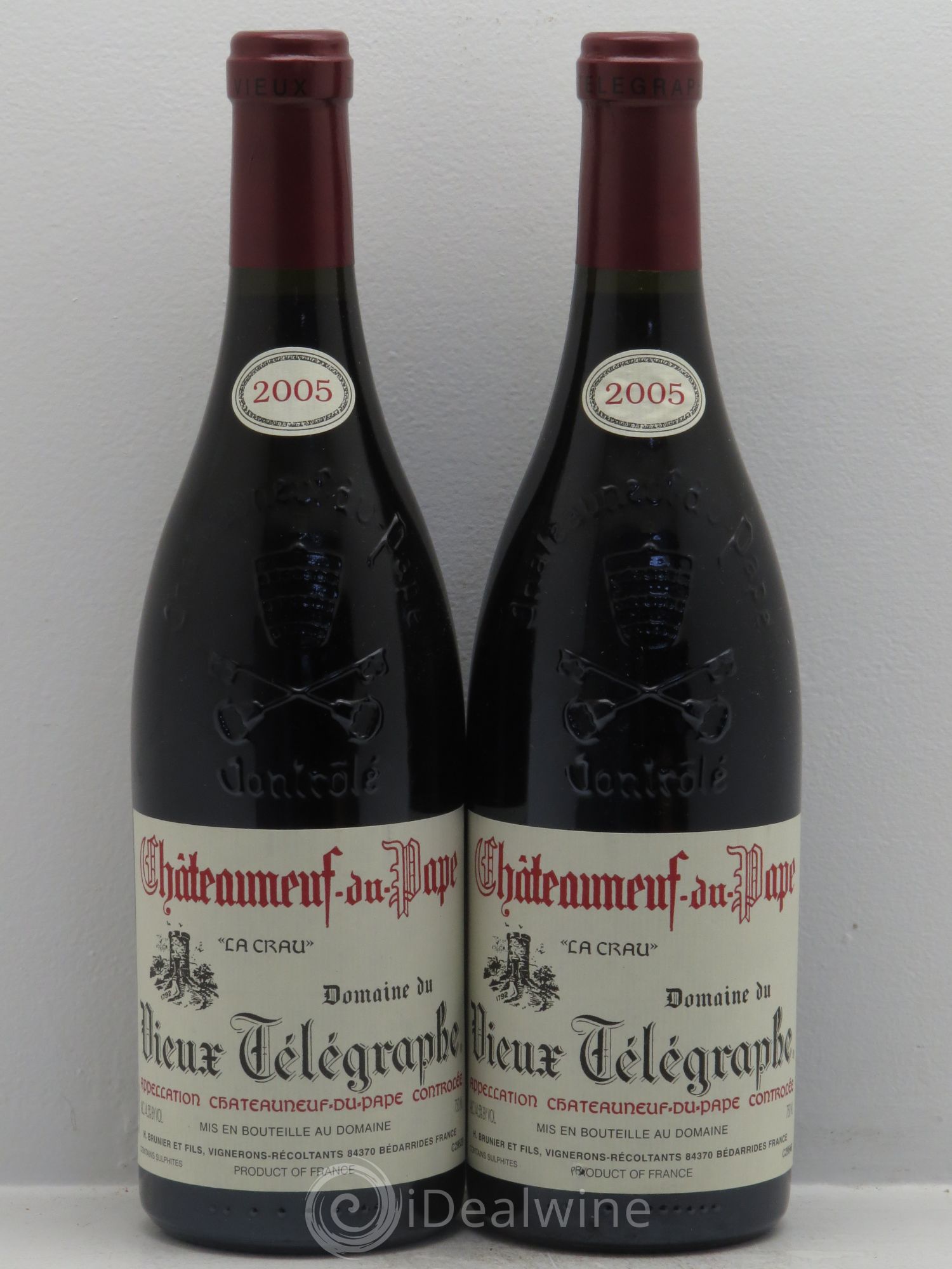 Châteauneuf-du-Pape Vieux Télégraphe (Domaine du) Vignobles Brunier 2005 - Lot de 2 bouteilles - 0