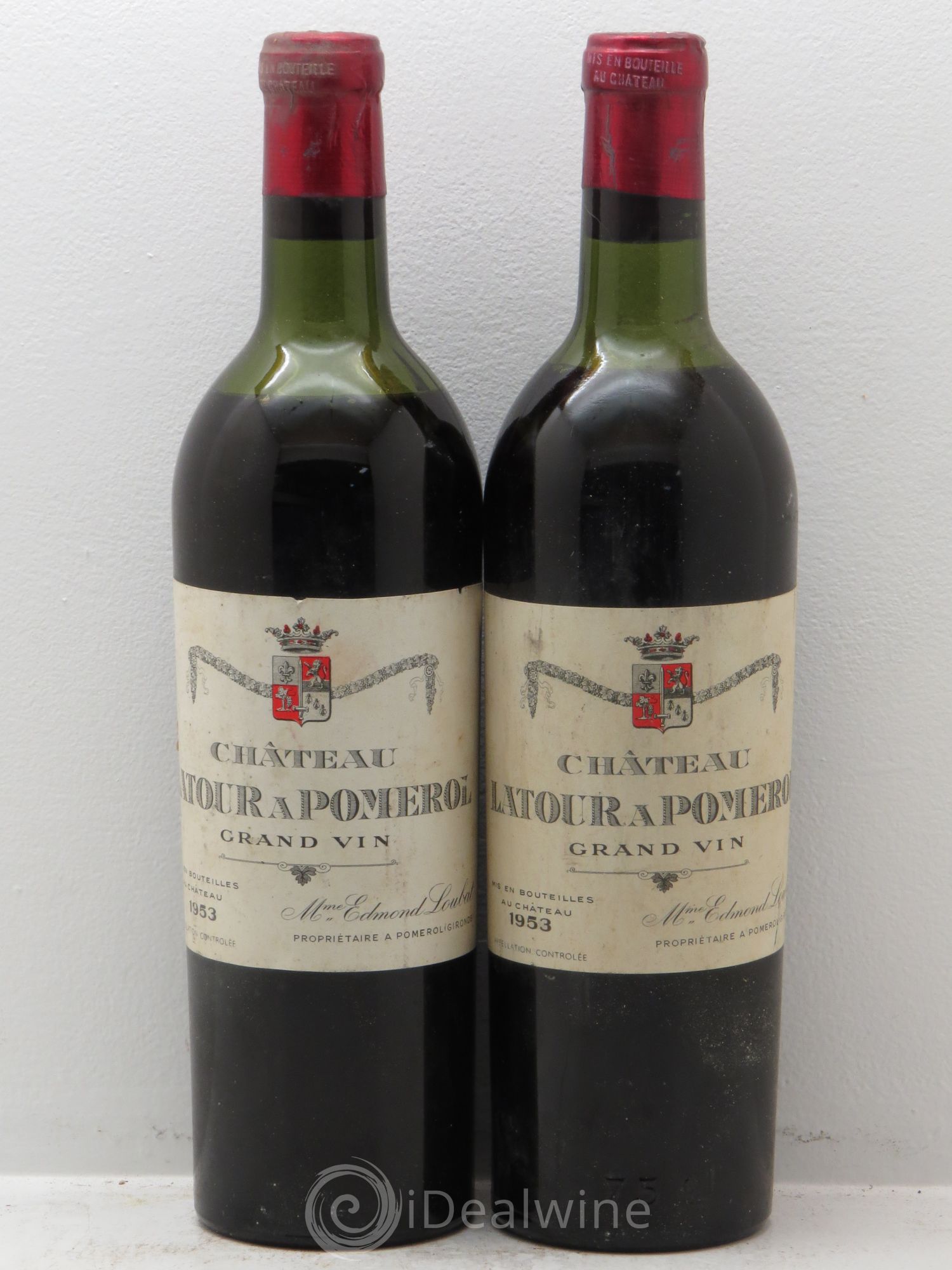 Château Latour à Pomerol 1953 - Lot de 2 bouteilles - 0
