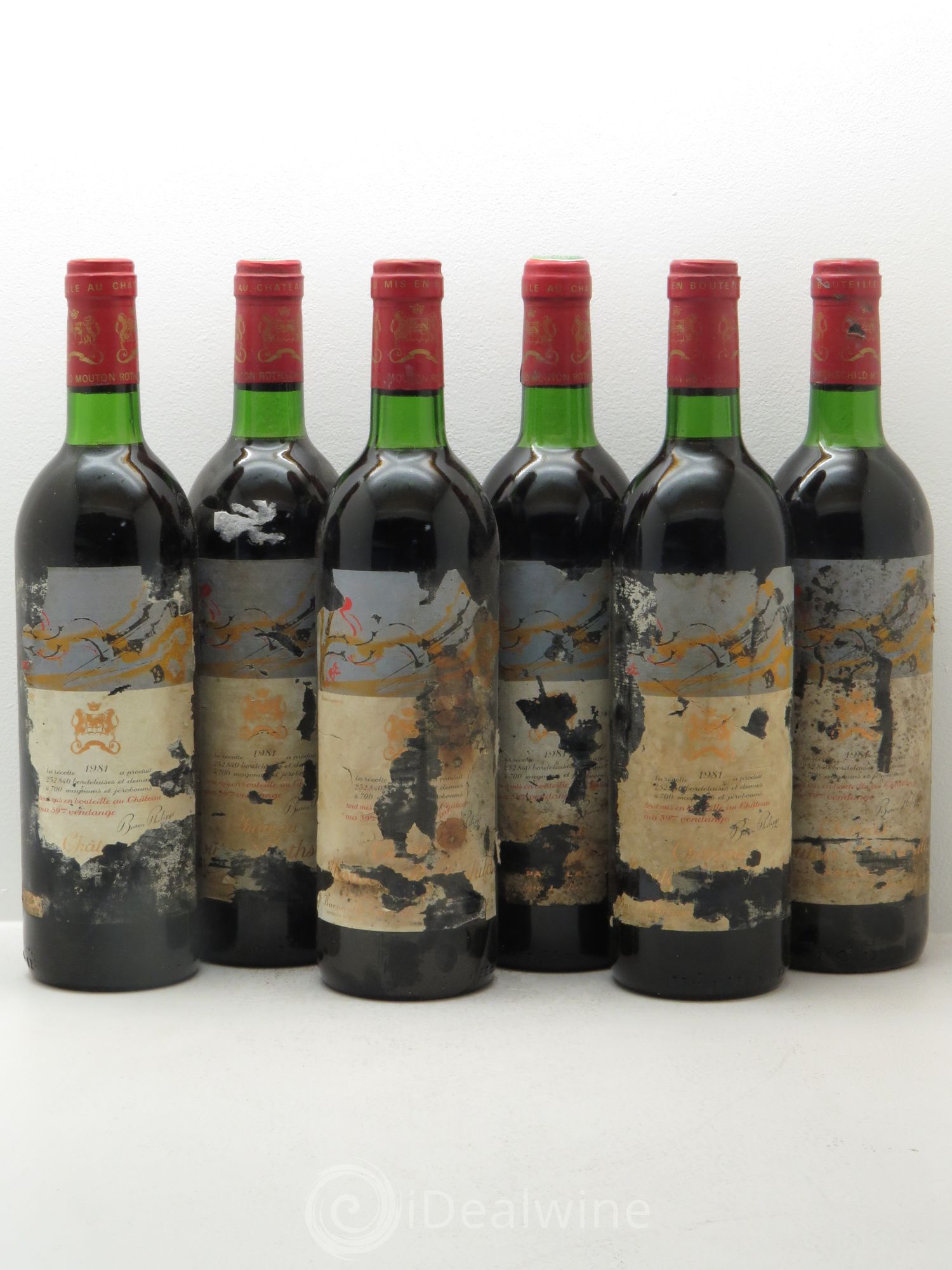 Château Mouton Rothschild 1er Grand Cru Classé 1981 - Lot de 6 bouteilles - 0
