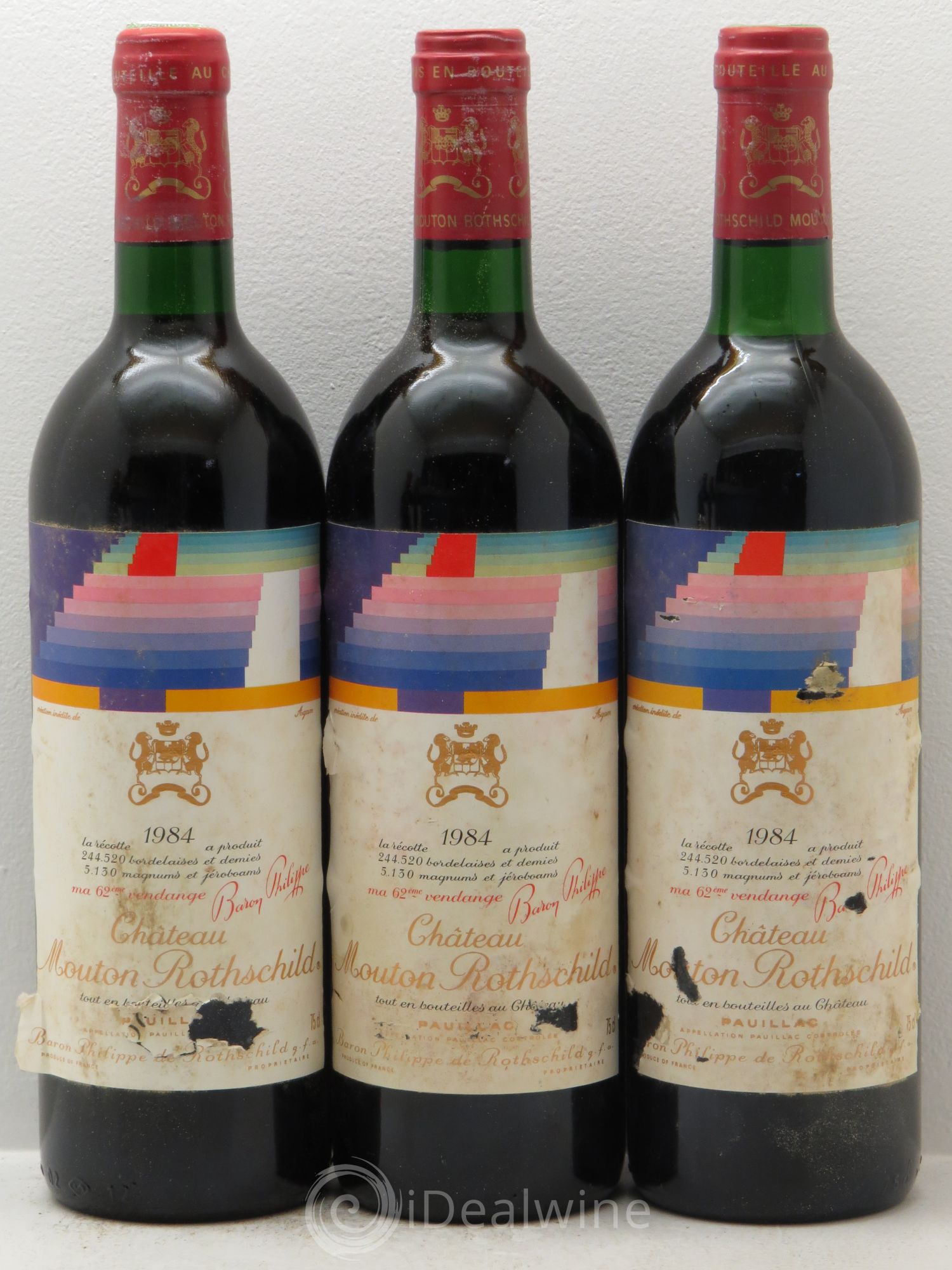 Château Mouton Rothschild 1er Grand Cru Classé 1984 - Lot de 12 bouteilles - 1