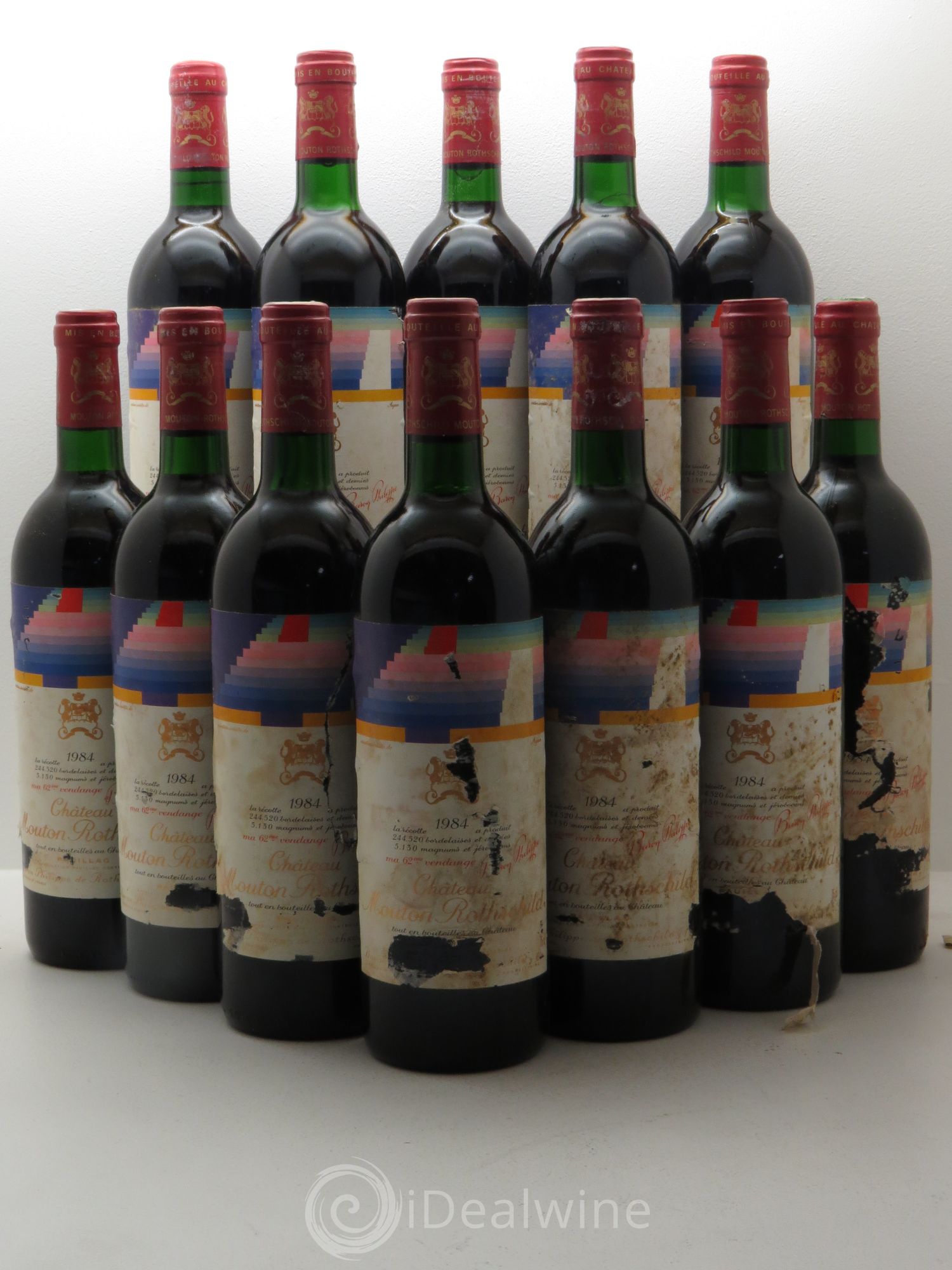 Château Mouton Rothschild 1er Grand Cru Classé 1984 - Lot de 12 bouteilles - 0
