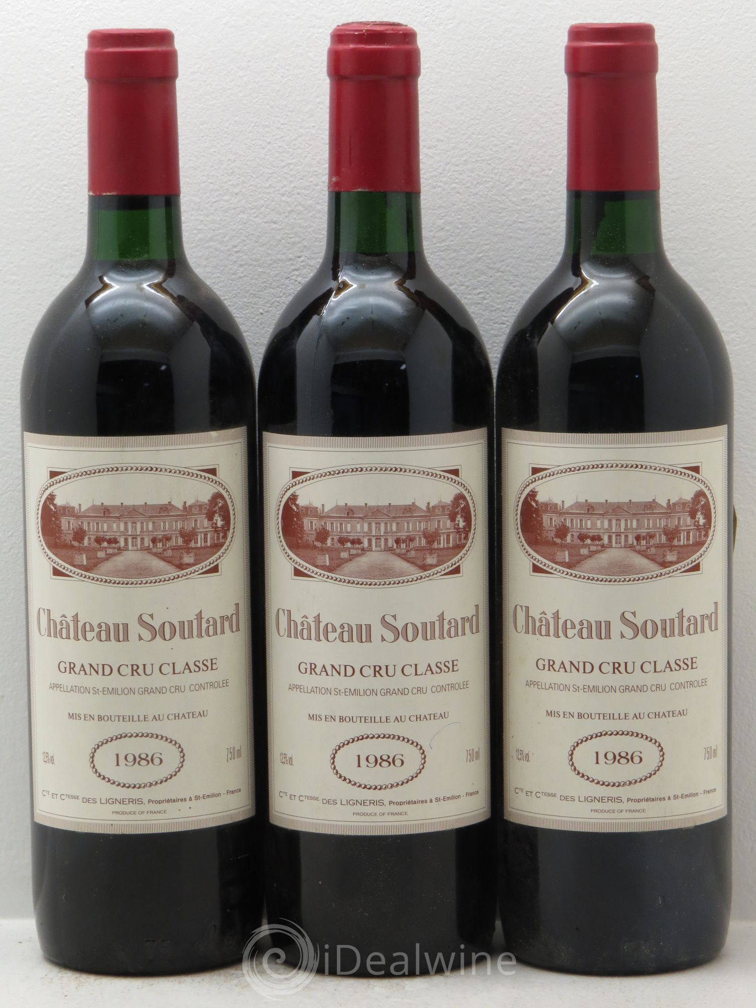 Château Soutard Grand Cru Classé 1986 - Lot de 3 bouteilles - 0