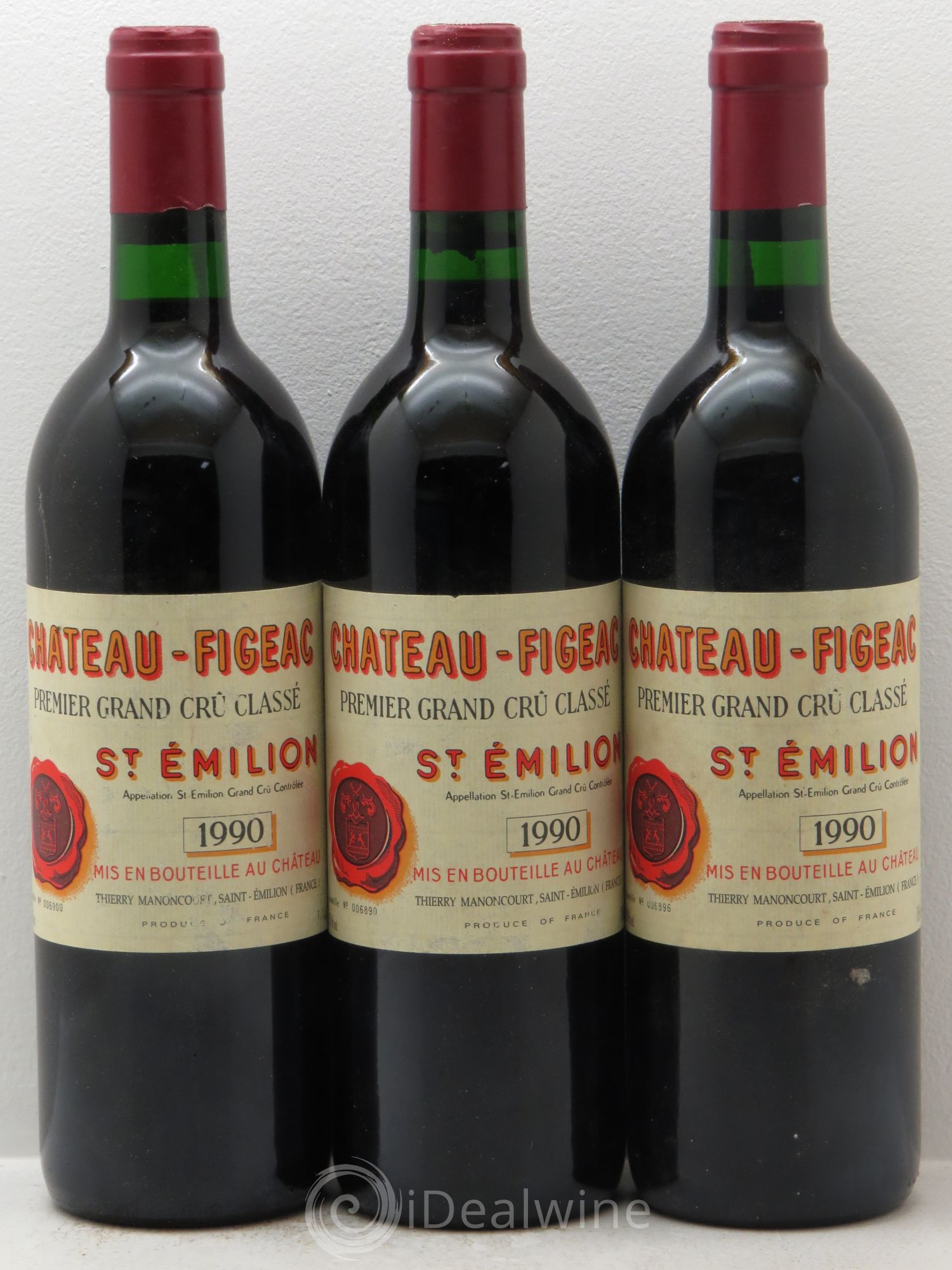 Château Figeac 1er Grand Cru Classé A 1990 - Lot de 3 bouteilles - 0