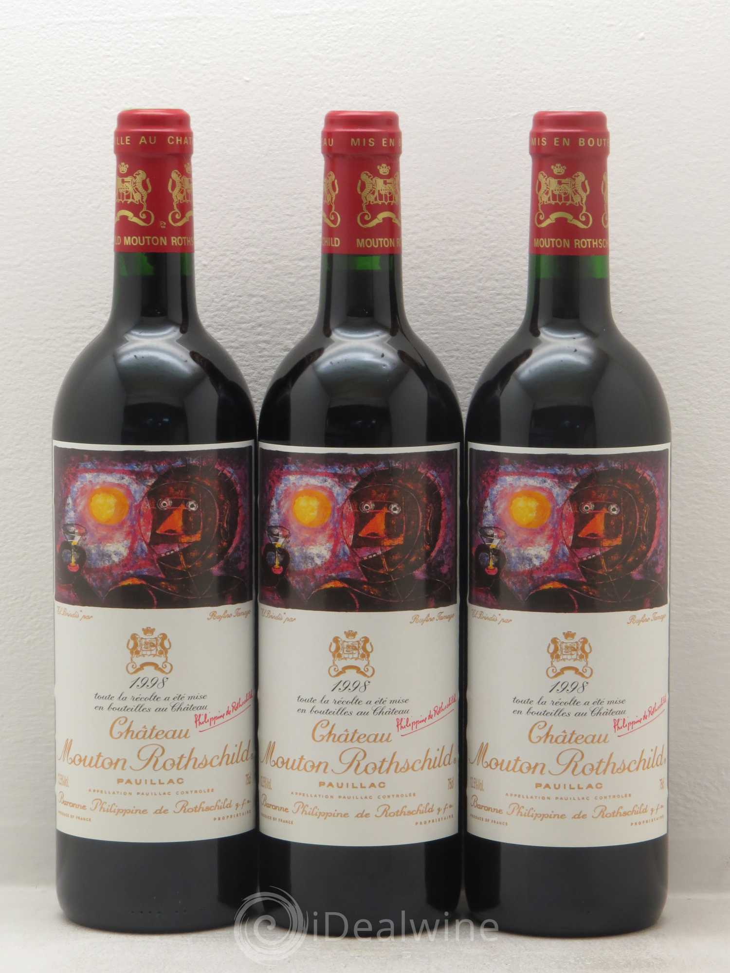 Château Mouton Rothschild 1er Grand Cru Classé 1998 - Lot de 6 bouteilles - 1