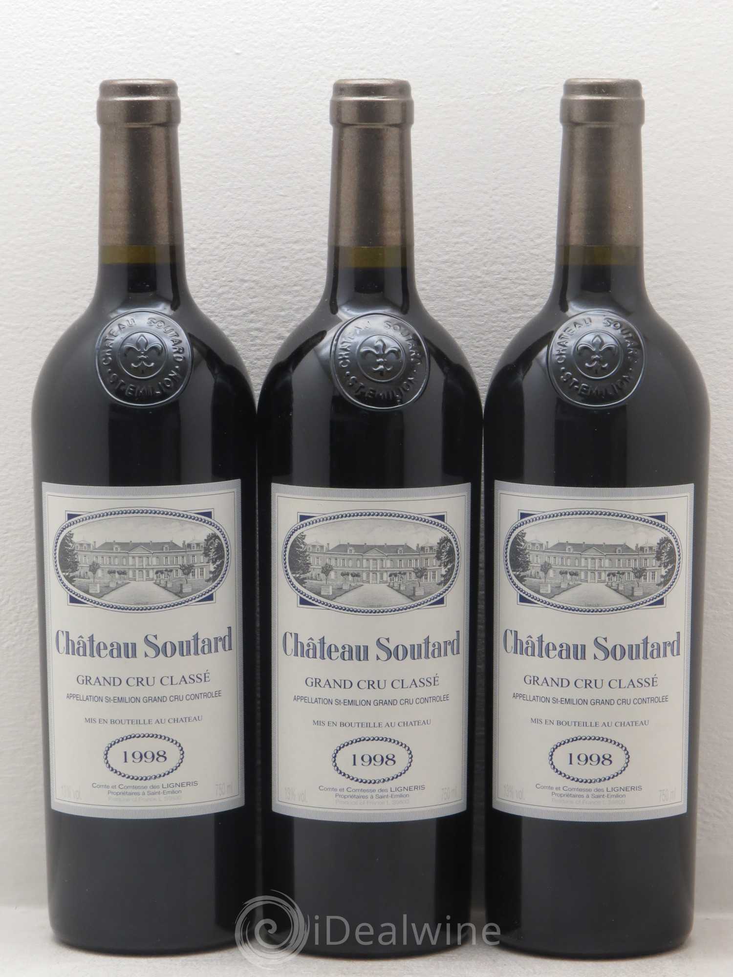 Château Soutard Grand Cru Classé 1998 - Lot de 12 bouteilles - 1