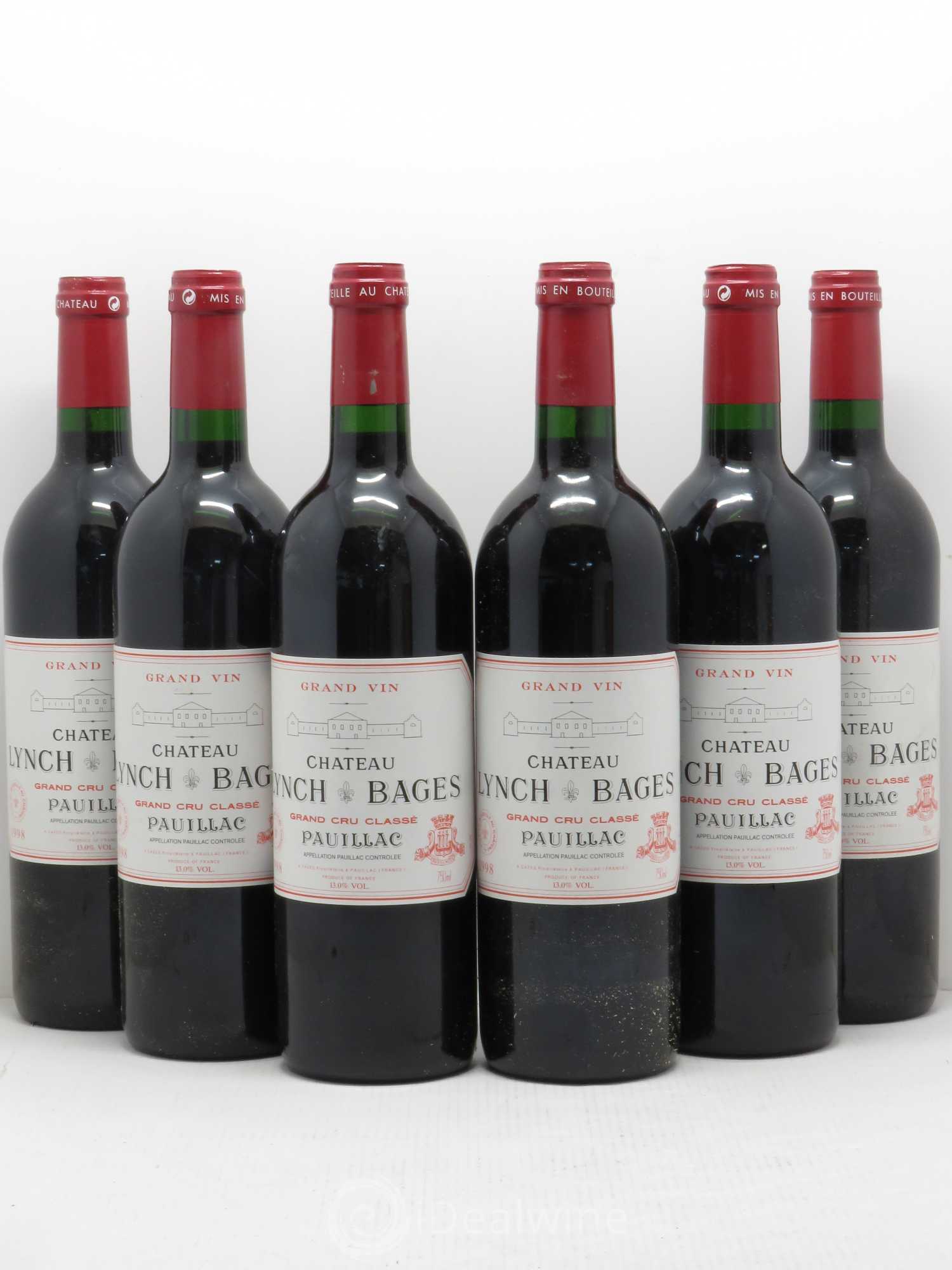 Château Lynch Bages 5ème Grand Cru Classé 1998 - Lot de 6 bouteilles - 0