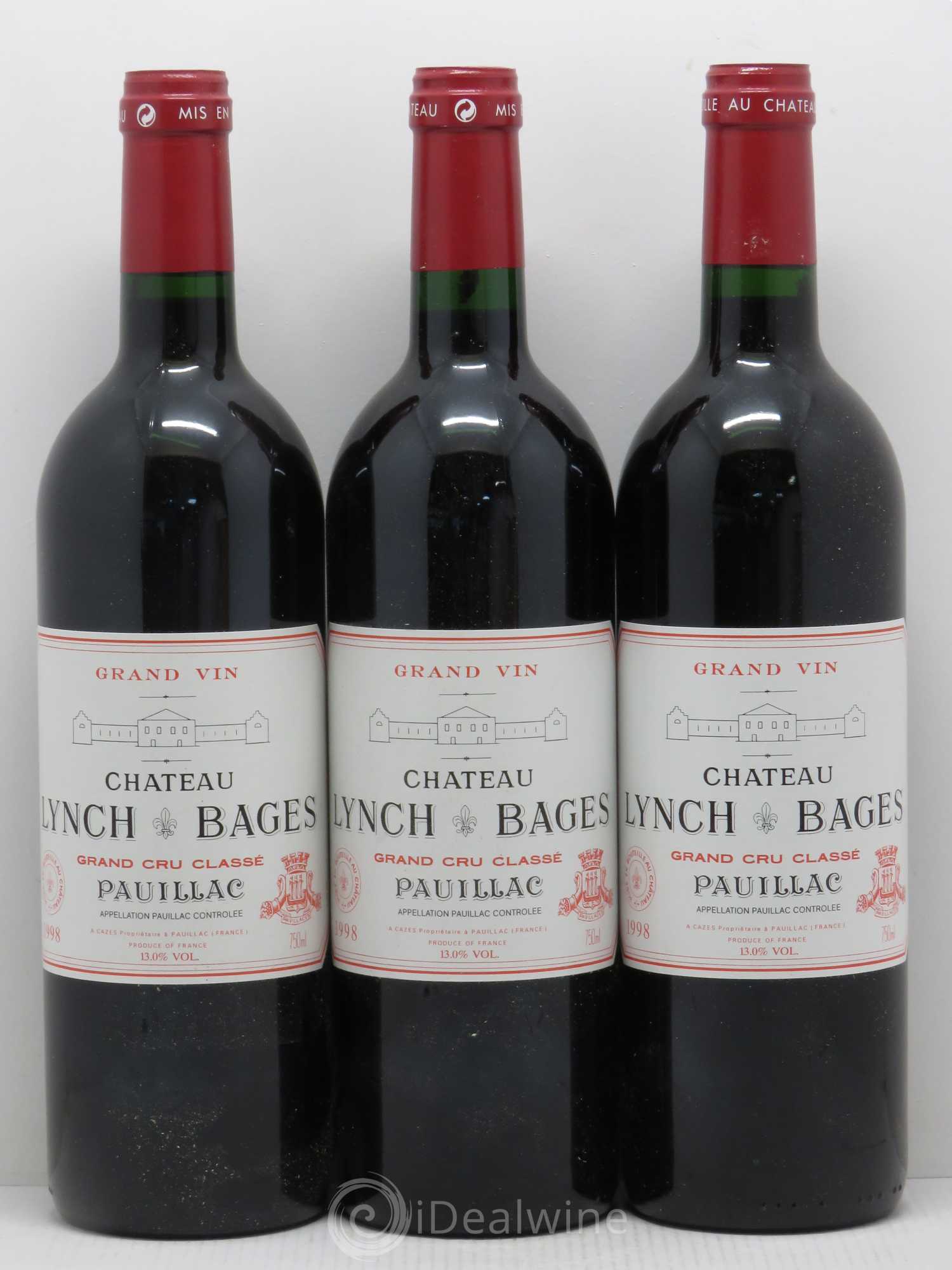 Château Lynch Bages 5ème Grand Cru Classé 1998 - Lot de 5 bouteilles - 1