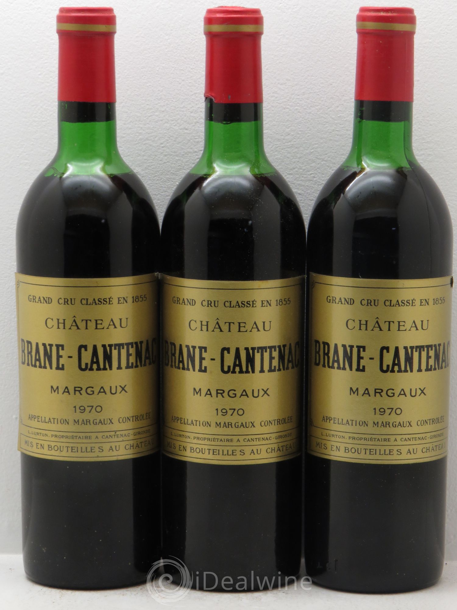 Château Brane Cantenac 2ème Grand Cru Classé 1970 - Lot de 3 bouteilles - 0