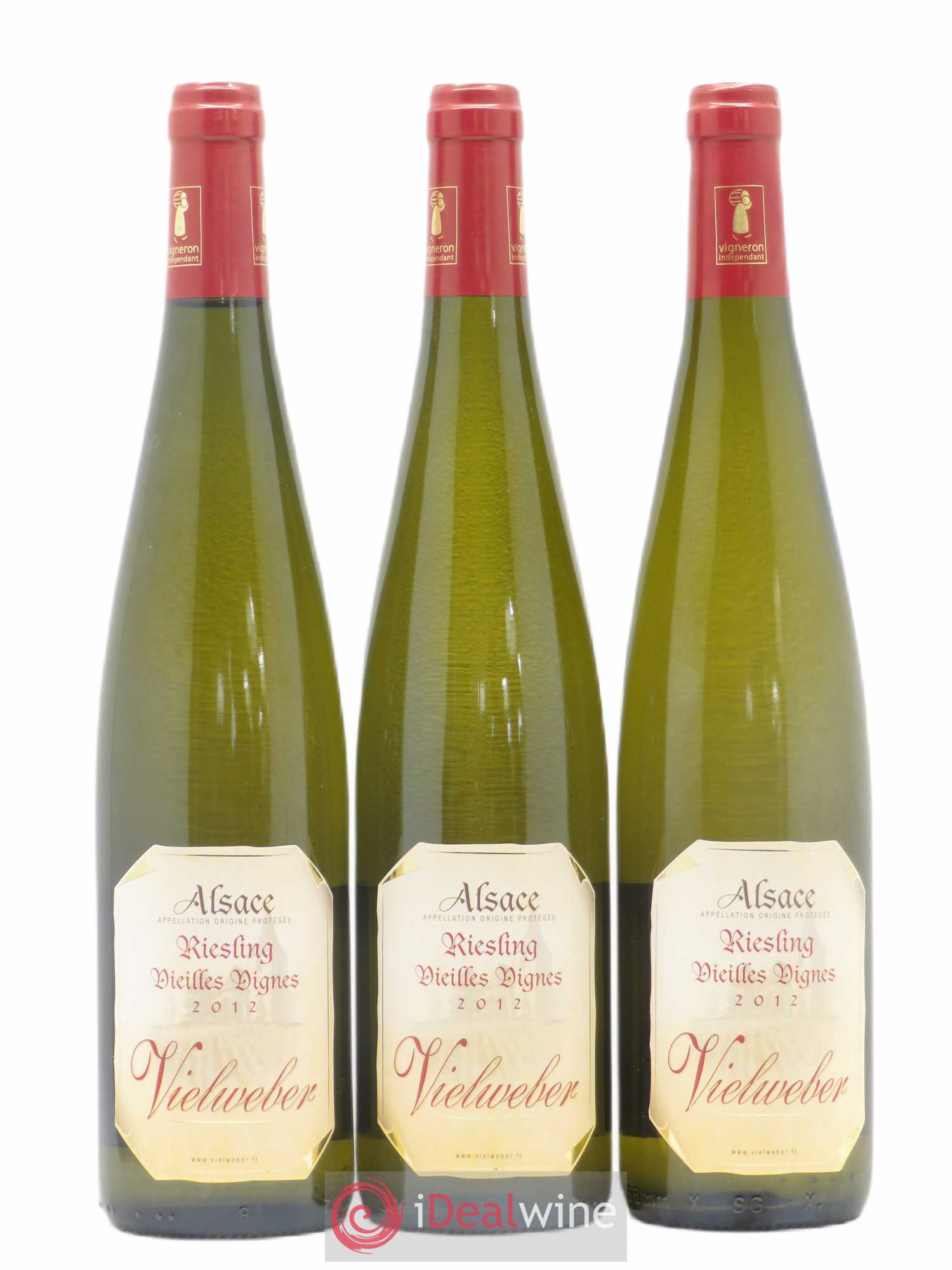 Riesling Vieilles Vignes Domaine Vielweber (sans prix de réserve) 2012 - Posten von 3 Flaschen - 0