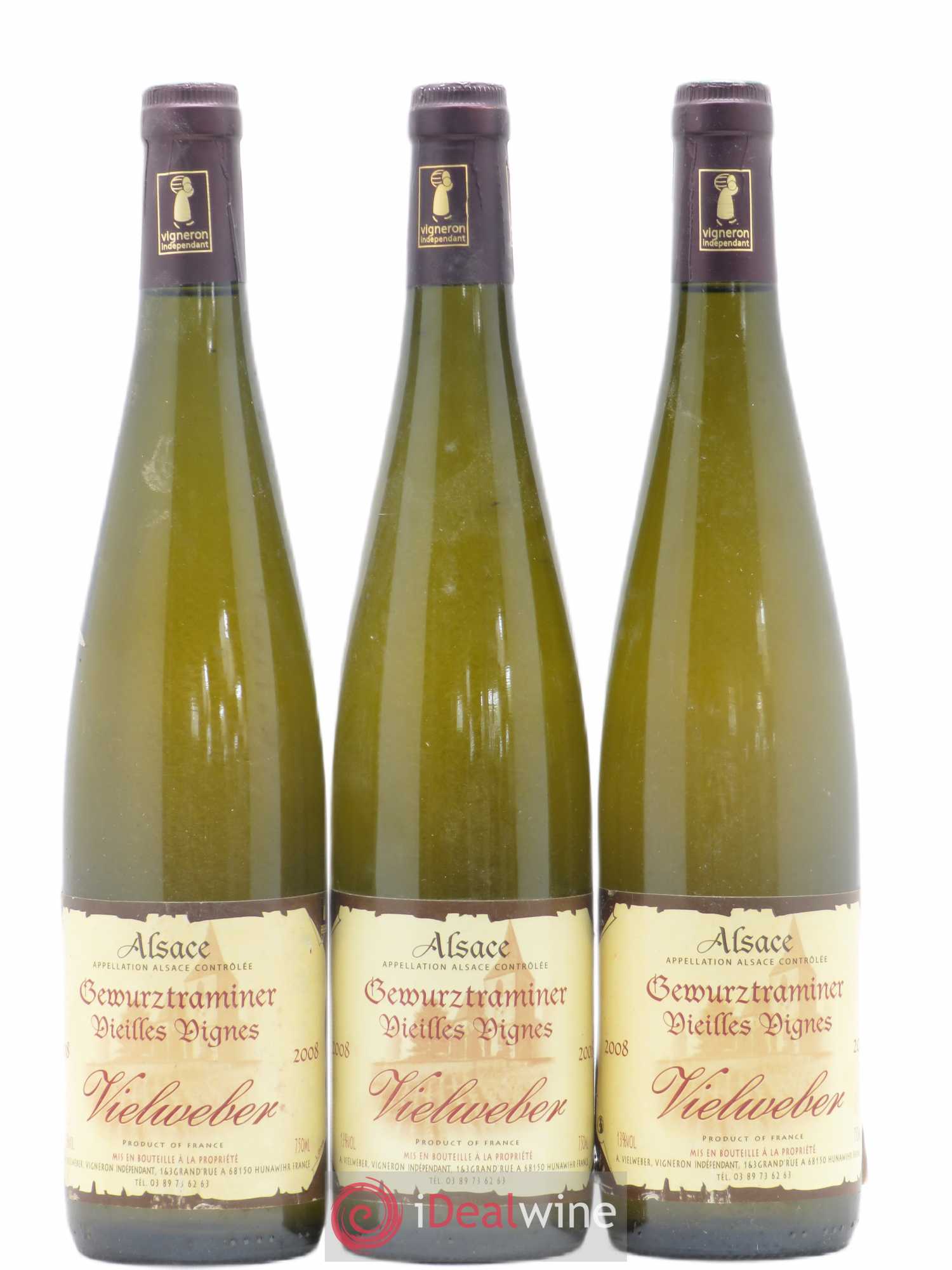 Gewurztraminer Vieilles Vignes Domaine Vielweber 2008 - Posten von 3 Flaschen - 0