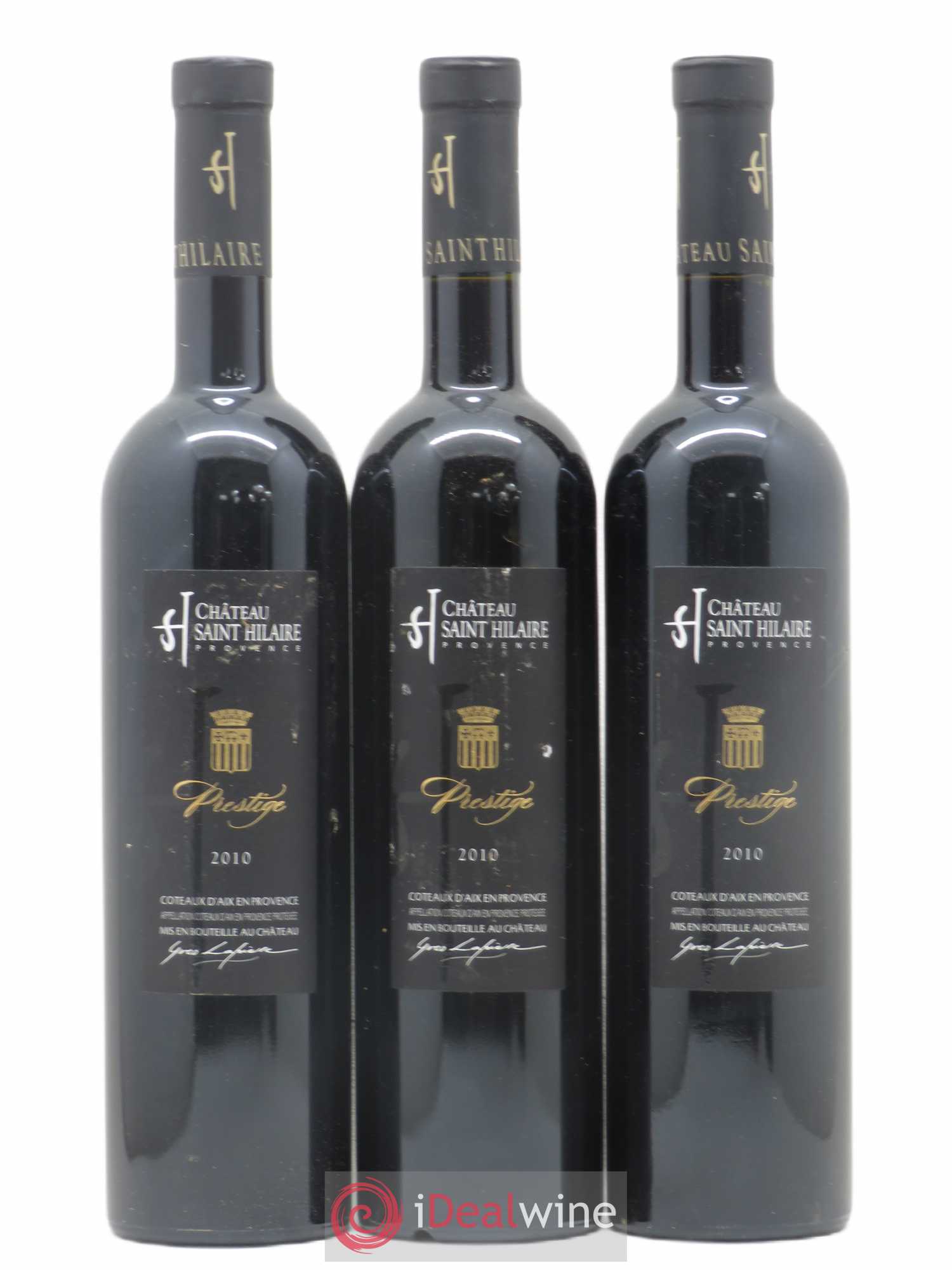 Coteaux d'Aix-en-Provence Domaine Saint Hilaire Prestige (sans prix de réserve) 2010 - Posten von 3 Flaschen - 0