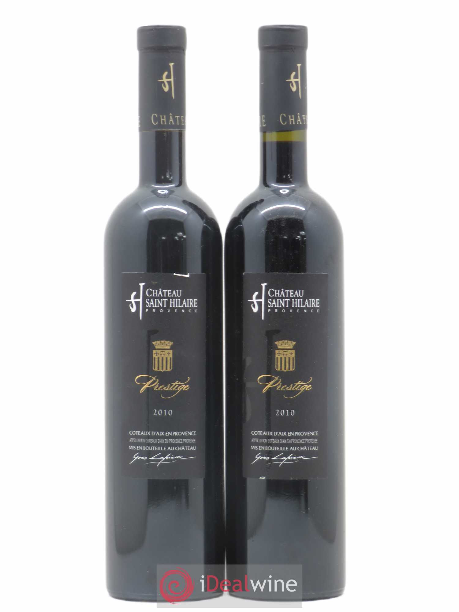 Coteaux d'Aix-en-Provence Domaine Saint Hilaire Prestige (sans prix de réserve) 2010 - Posten von 2 Flaschen - 0