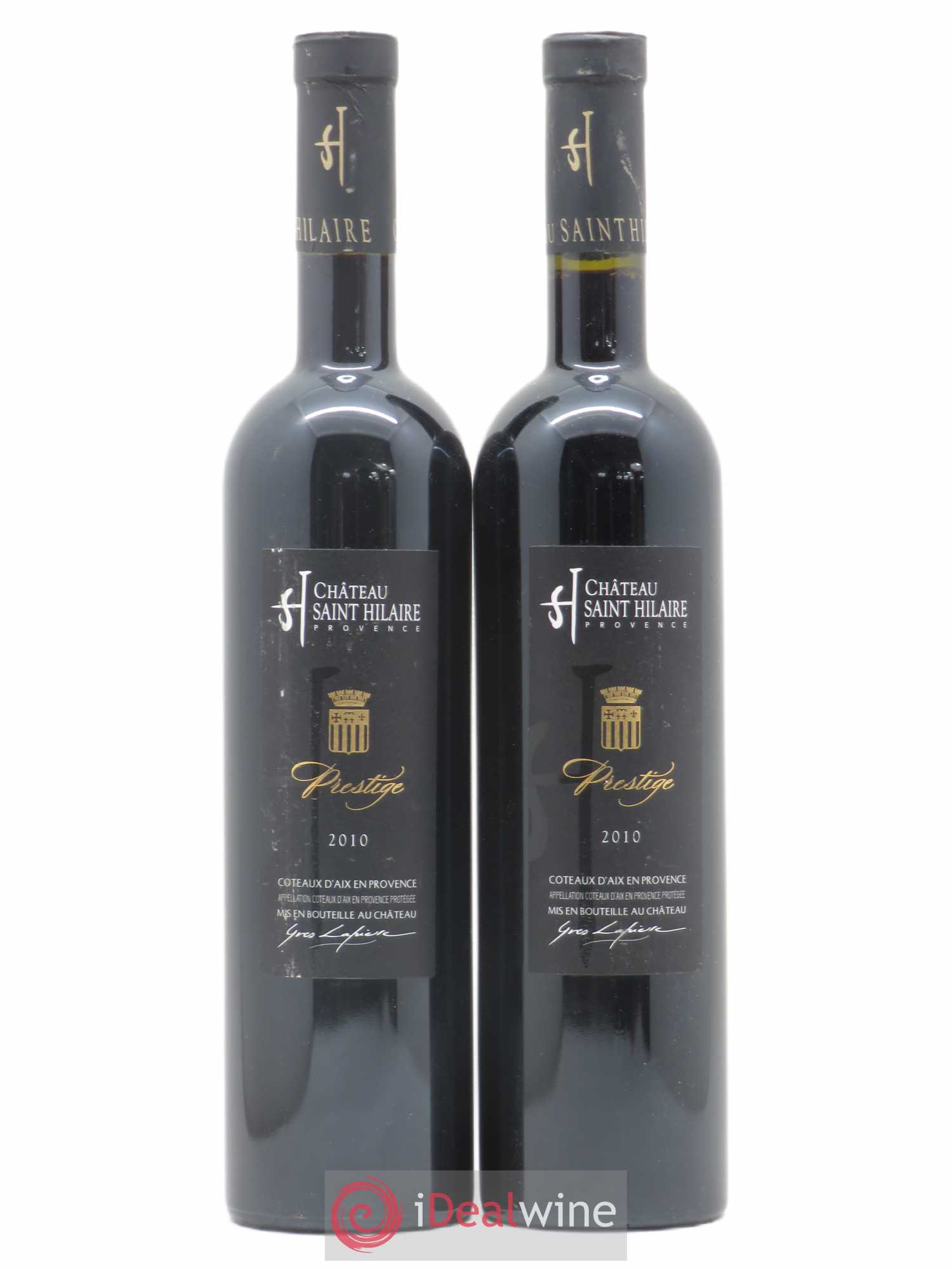 Coteaux d'Aix-en-Provence Domaine Saint Hilaire Prestige (sans prix de réserve) 2010 - Posten von 2 Flaschen - 0
