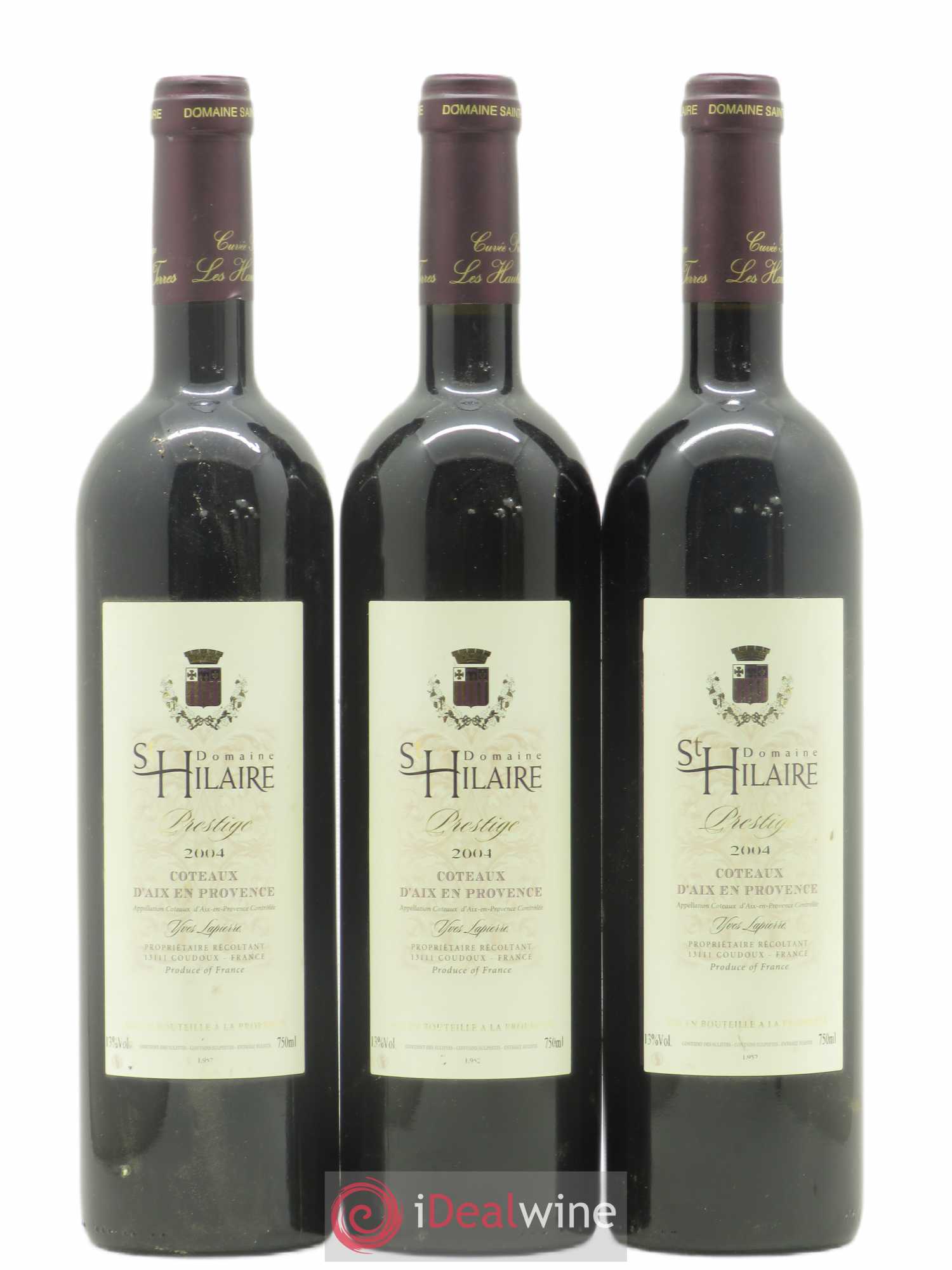 Coteaux d'Aix-en-Provence Domaine Saint Hilaire (sans prix de réserve) 2004 - Posten von 3 Flaschen - 0
