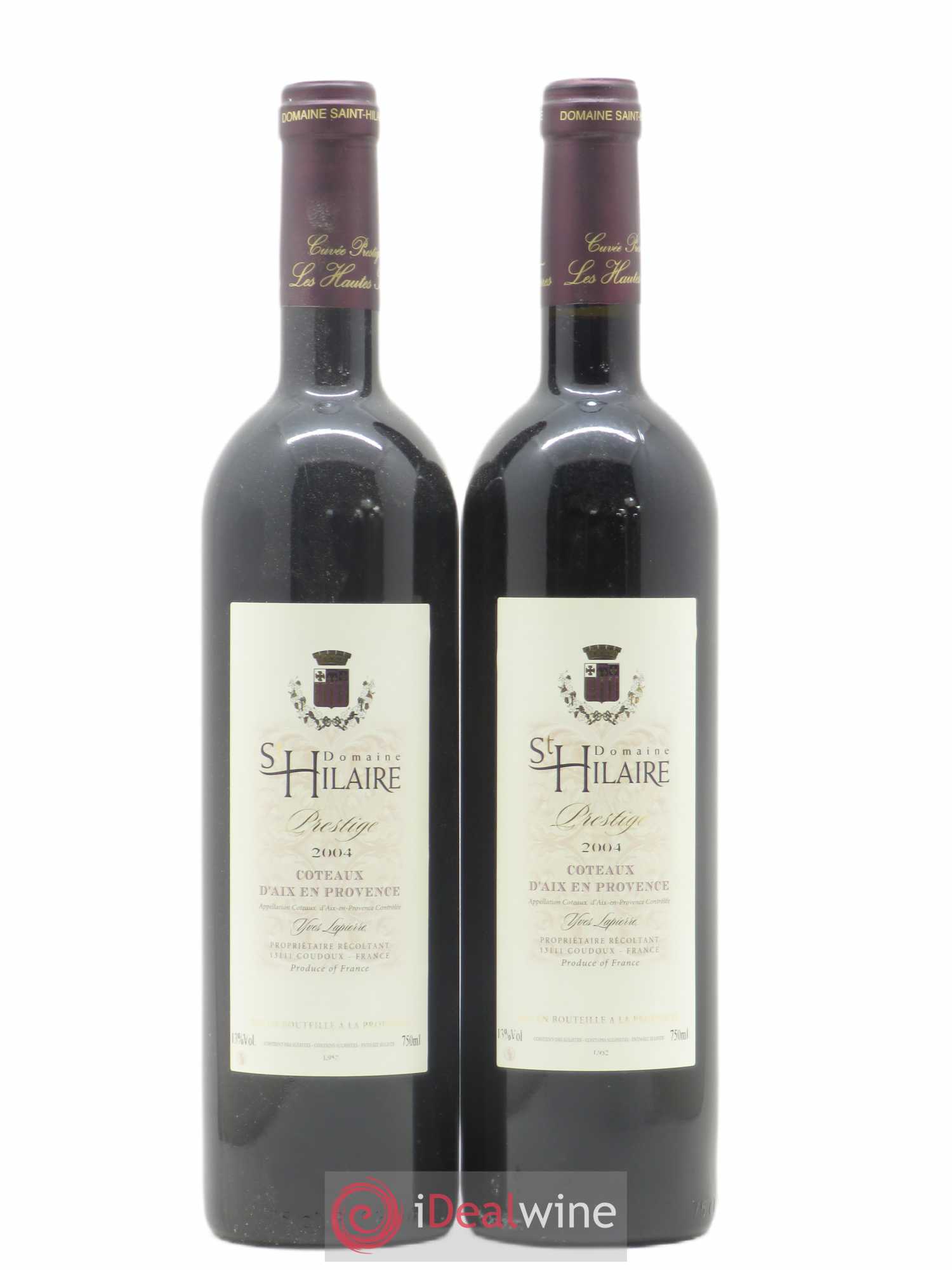 Coteaux d'Aix-en-Provence Domaine Saint Hilaire (sans prix de réserve) 2004 - Posten von 2 Flaschen - 0