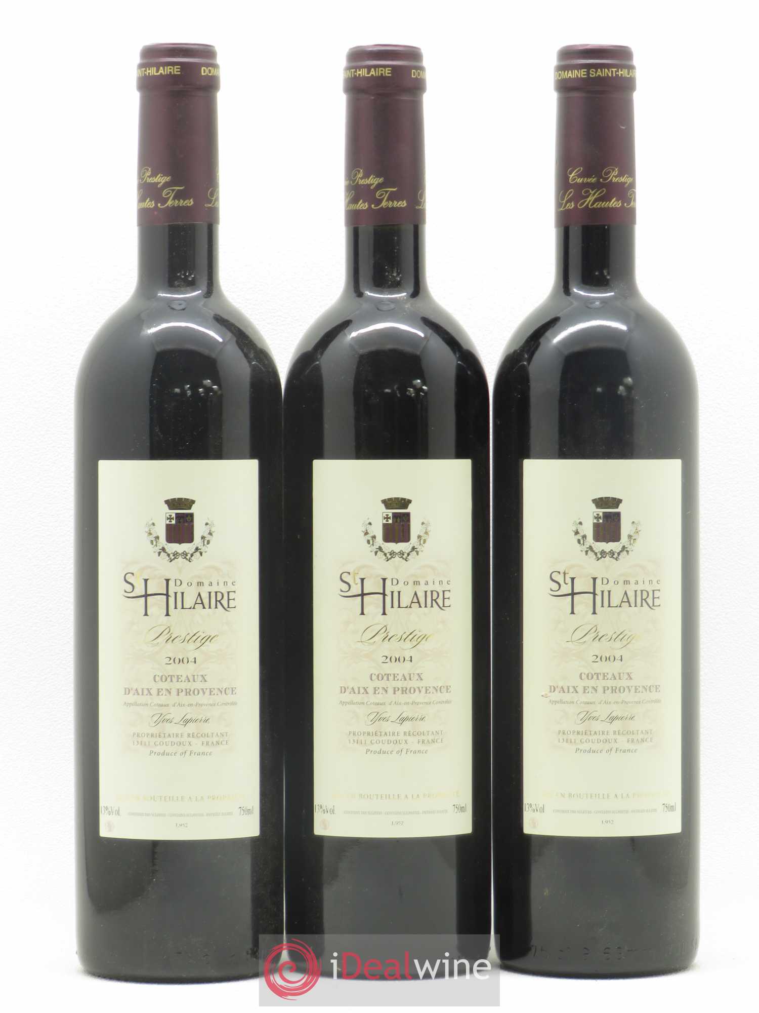 Coteaux d'Aix-en-Provence Domaine Saint Hilaire (sans prix de réserve) 2004 - Posten von 6 Flaschen - 2