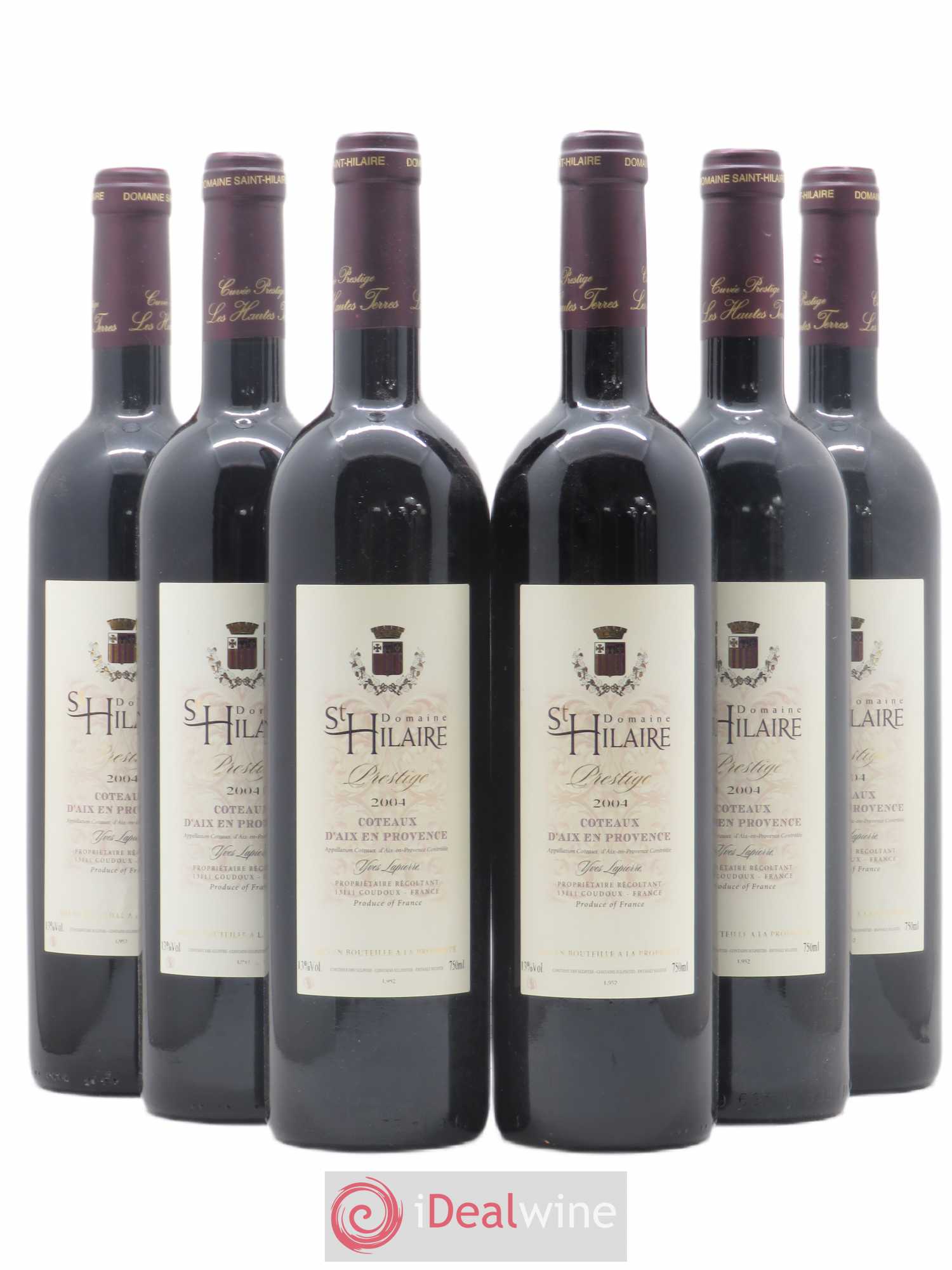 Coteaux d'Aix-en-Provence Domaine Saint Hilaire (sans prix de réserve) 2004 - Posten von 6 Flaschen - 0