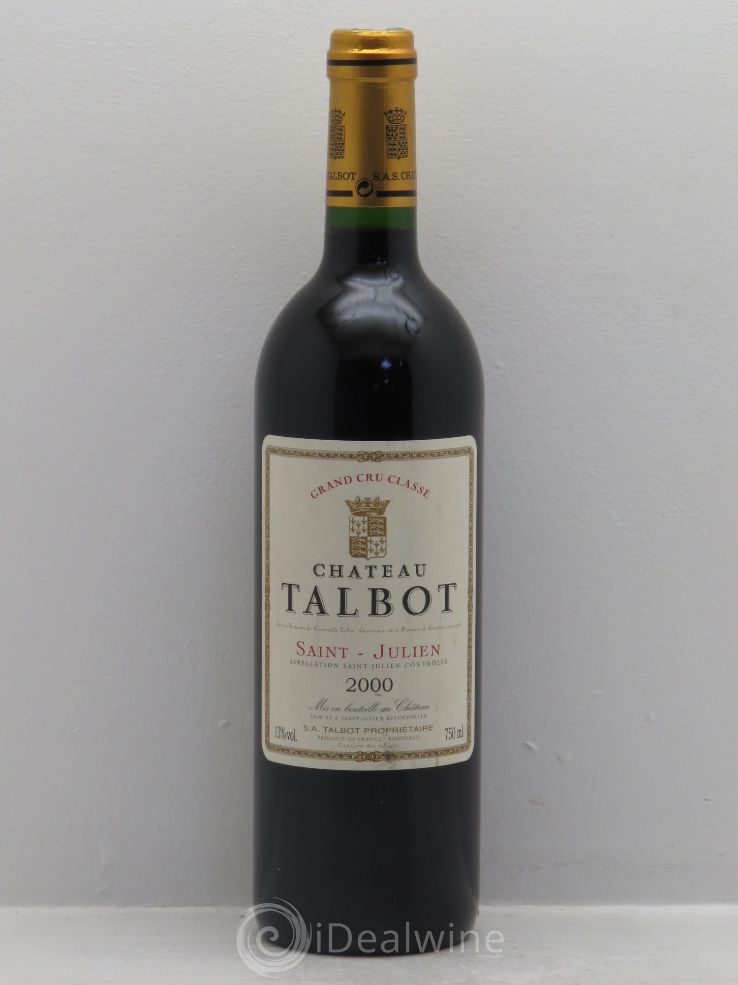 Château Talbot 4ème Grand Cru Classé 2000 - Lot de 1 bouteille - 0