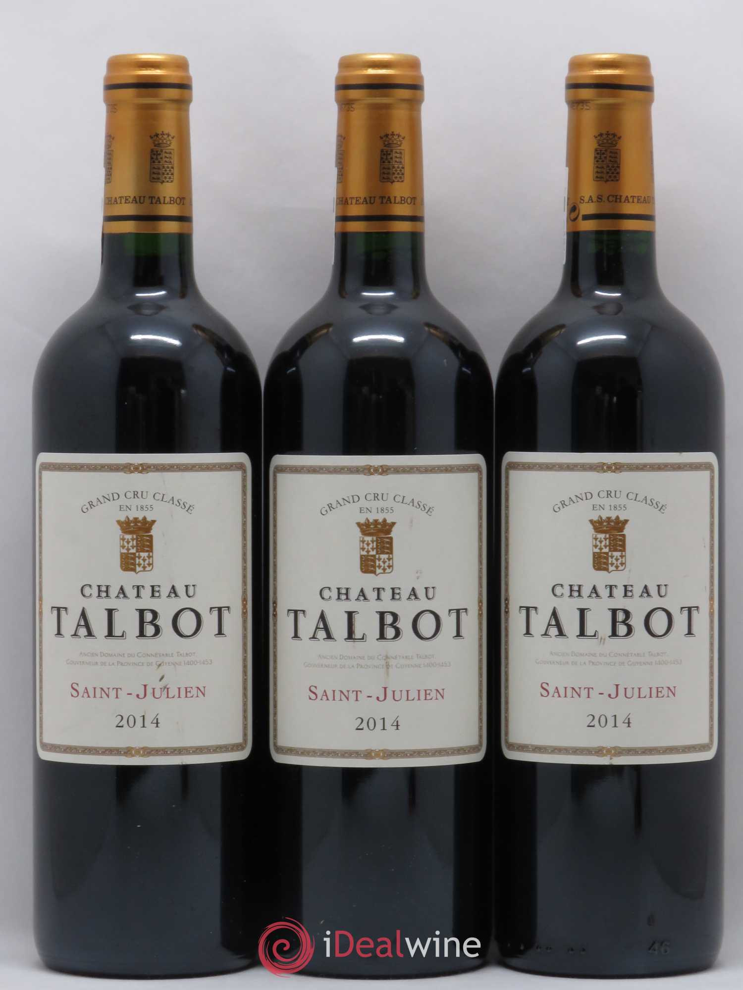 Château Talbot 4ème Grand Cru Classé 2014 - Lot de 3 bouteilles - 0
