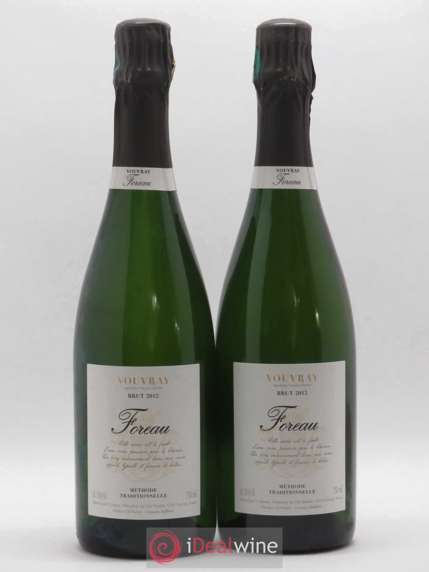 Vouvray Brut Méthode Traditionnelle Clos Naudin - Philippe Foreau (sans prix de réserve) 2012 - Lot de 2 bouteilles - 0