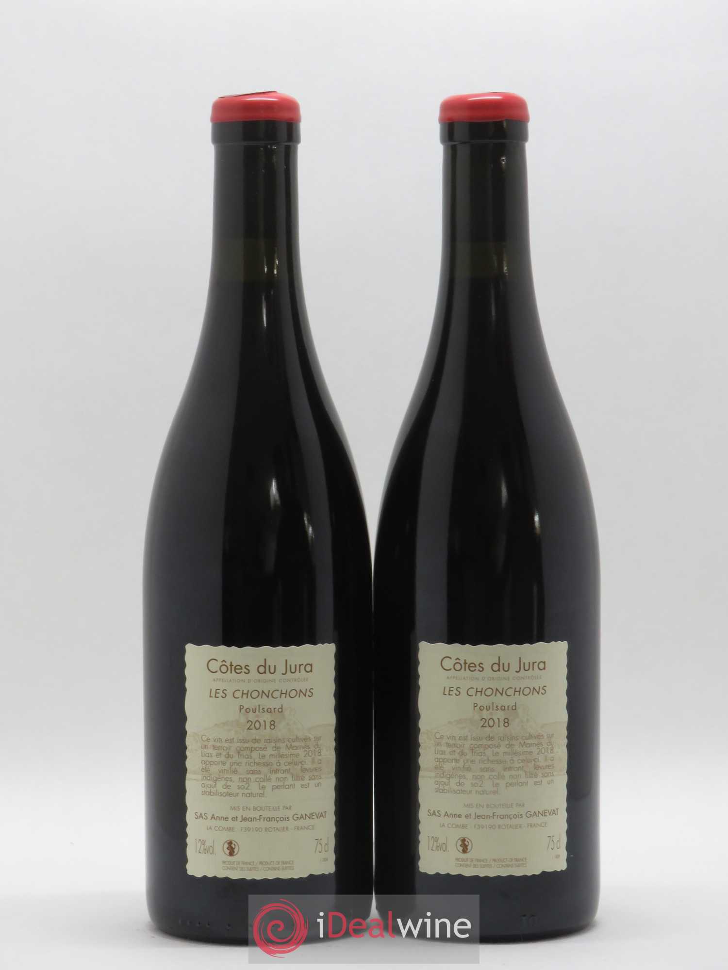 Côtes du Jura Les Chonchons Anne et Jean François Ganevat  (sans prix de réserve) 2018 - Lot de 2 bouteilles - 1