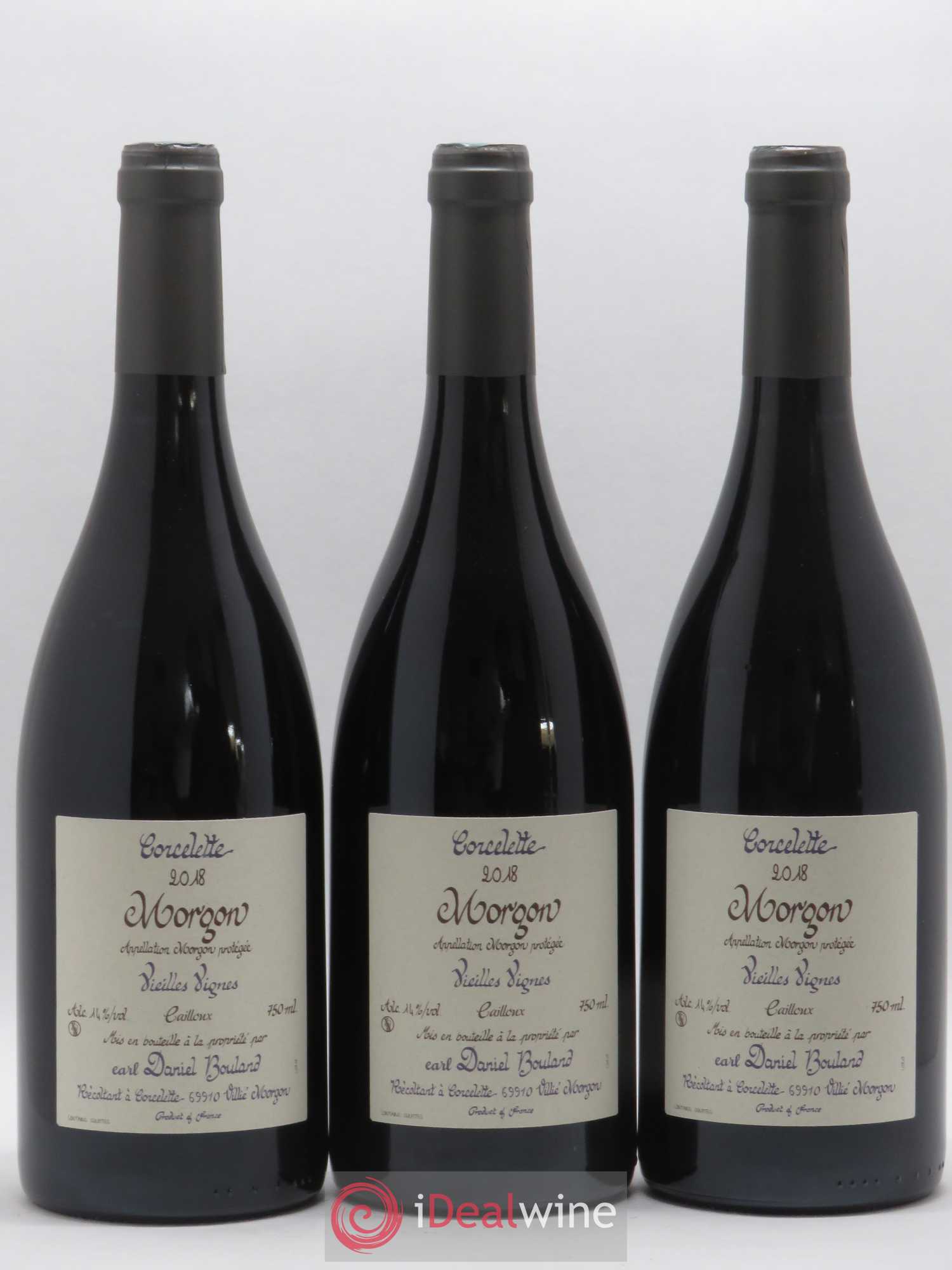 Morgon Corcelette Vieilles Vignes Cailloux Daniel Bouland (Domaine) (sans prix de réserve) 2018 - Lot de 3 bouteilles - 0