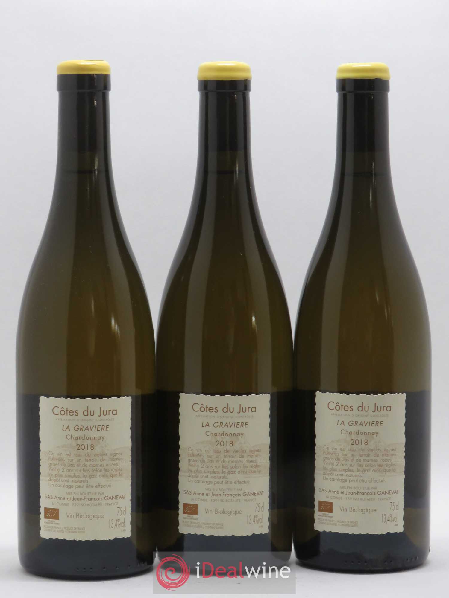 Côtes du Jura La Gravière Anne et Jean François Ganevat (sans prix de réserve) 2018 - Lot de 3 bouteilles - 1