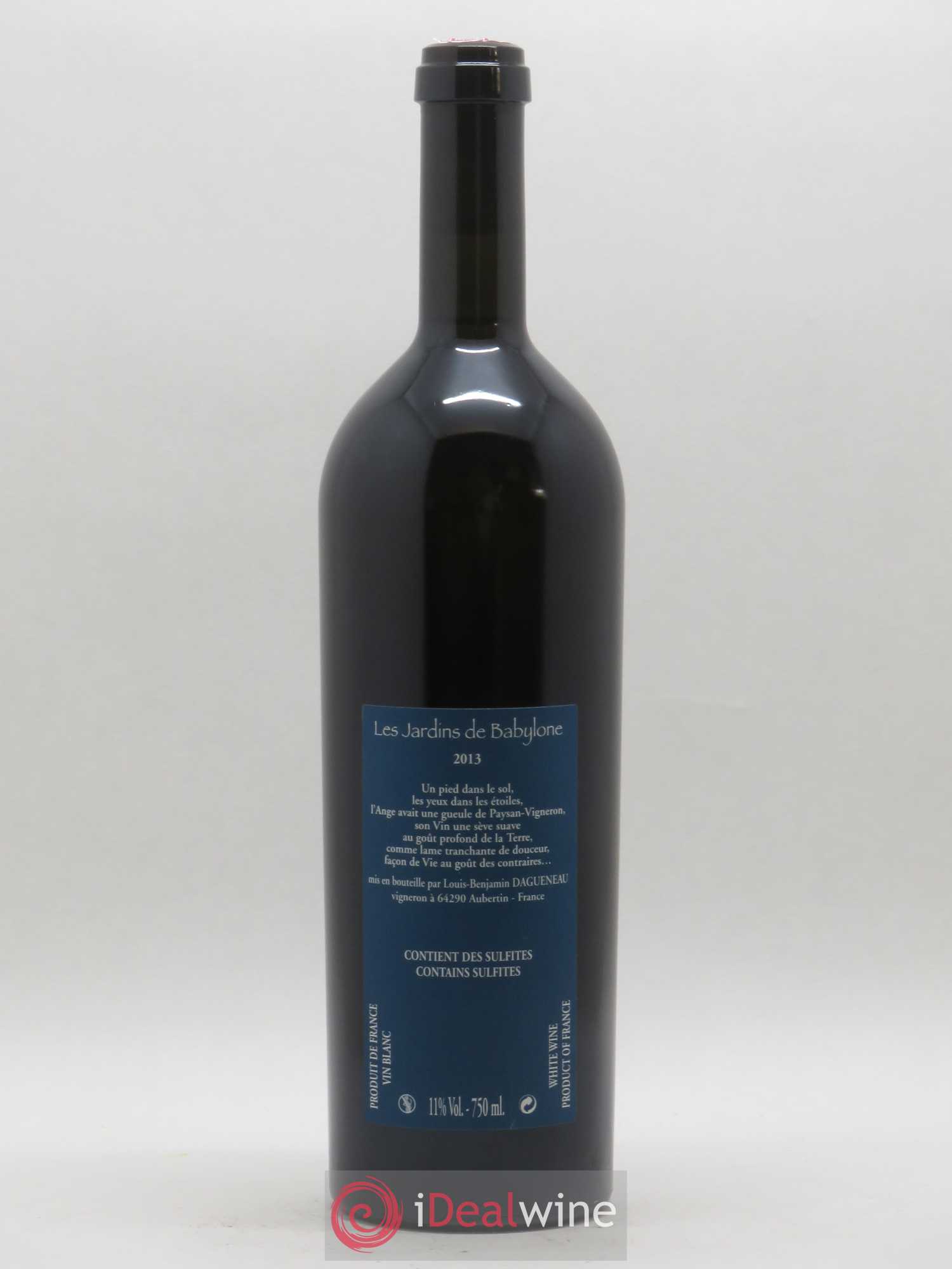 Vin de France(anciennement Jurançon) Les Jardins de Babylone Sec Didier Dagueneau (sans prix de réserve) 2013 - Lot de 1 bouteille - 1