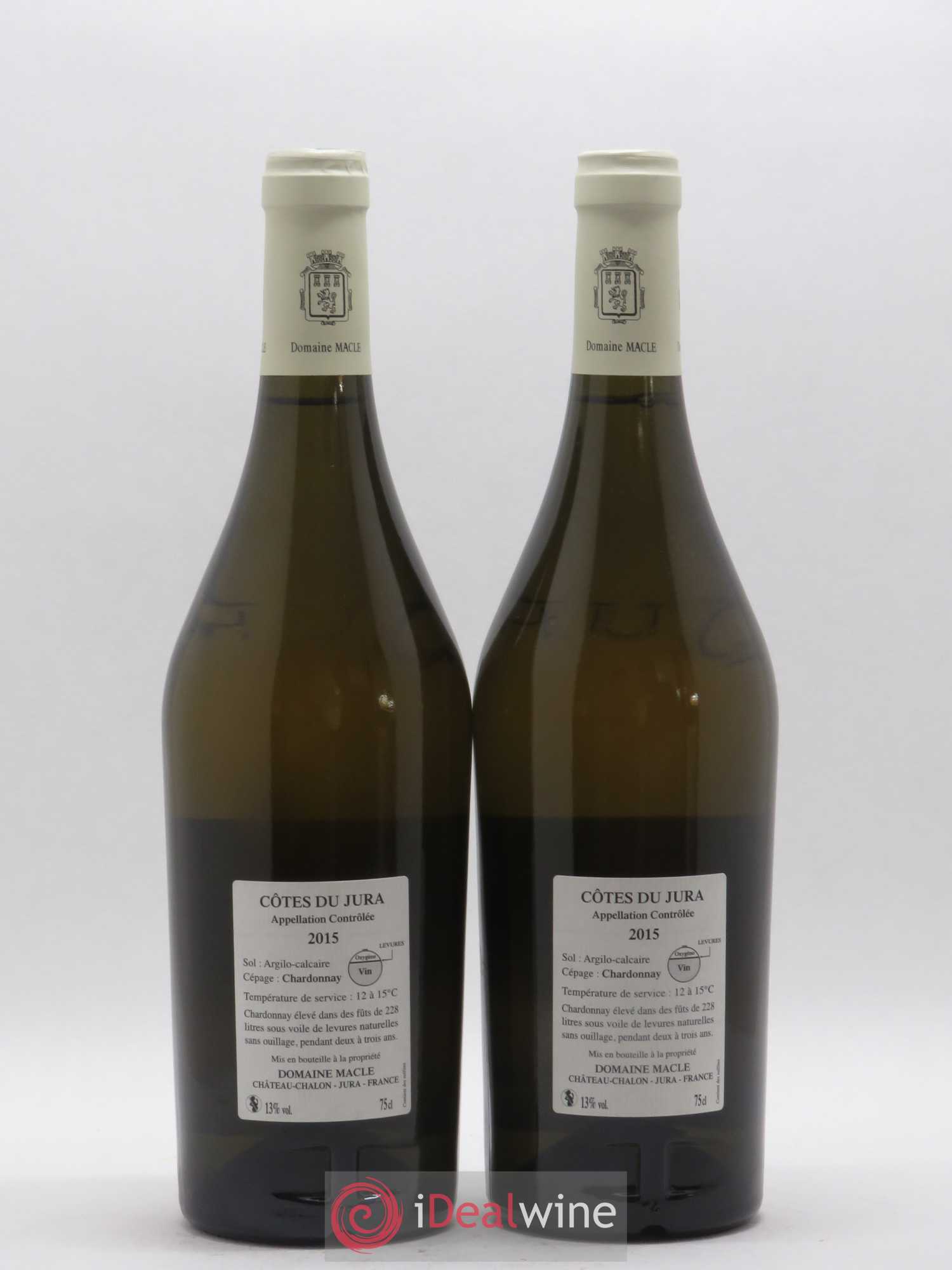 Côtes du Jura Chardonnay sous voile Jean Macle  (sans prix de réserve) 2015 - Lot de 2 bouteilles - 1
