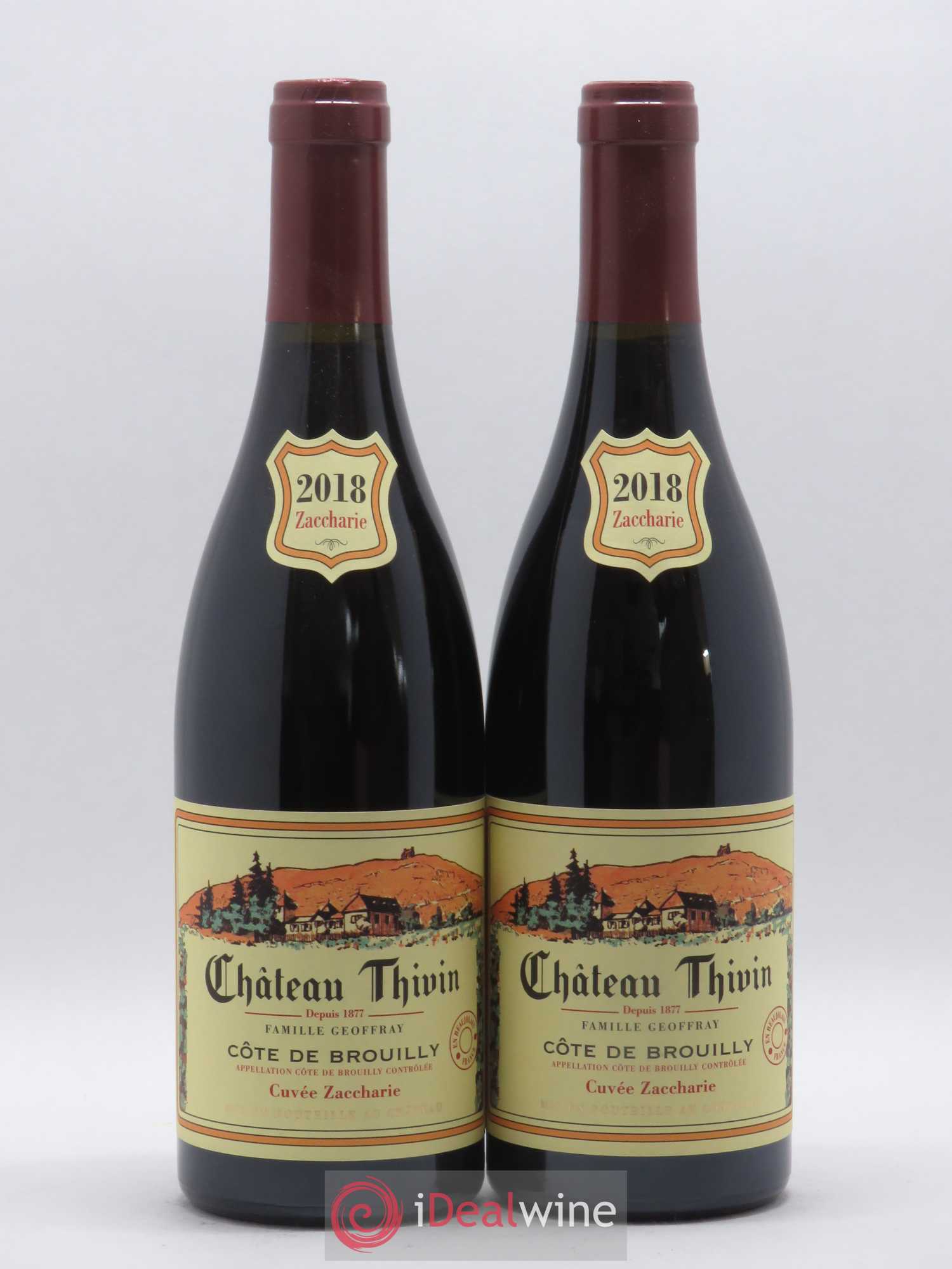 Côte de Brouilly Cuvée Zaccharie Château Thivin (sans prix de réserve) 2018 - Lot de 2 bouteilles - 0