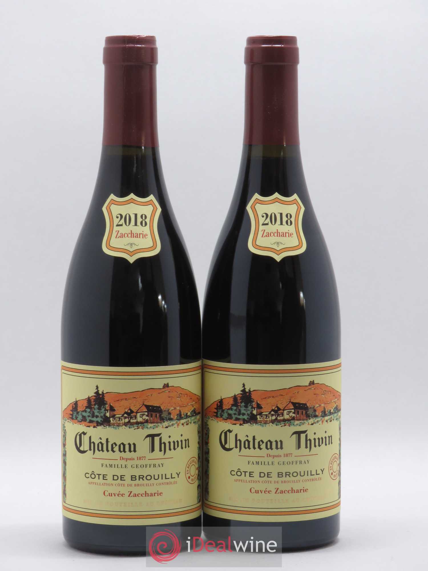 Côte de Brouilly Cuvée Zaccharie Château Thivin (sans prix de réserve) 2018 - Lot de 2 bouteilles - 0
