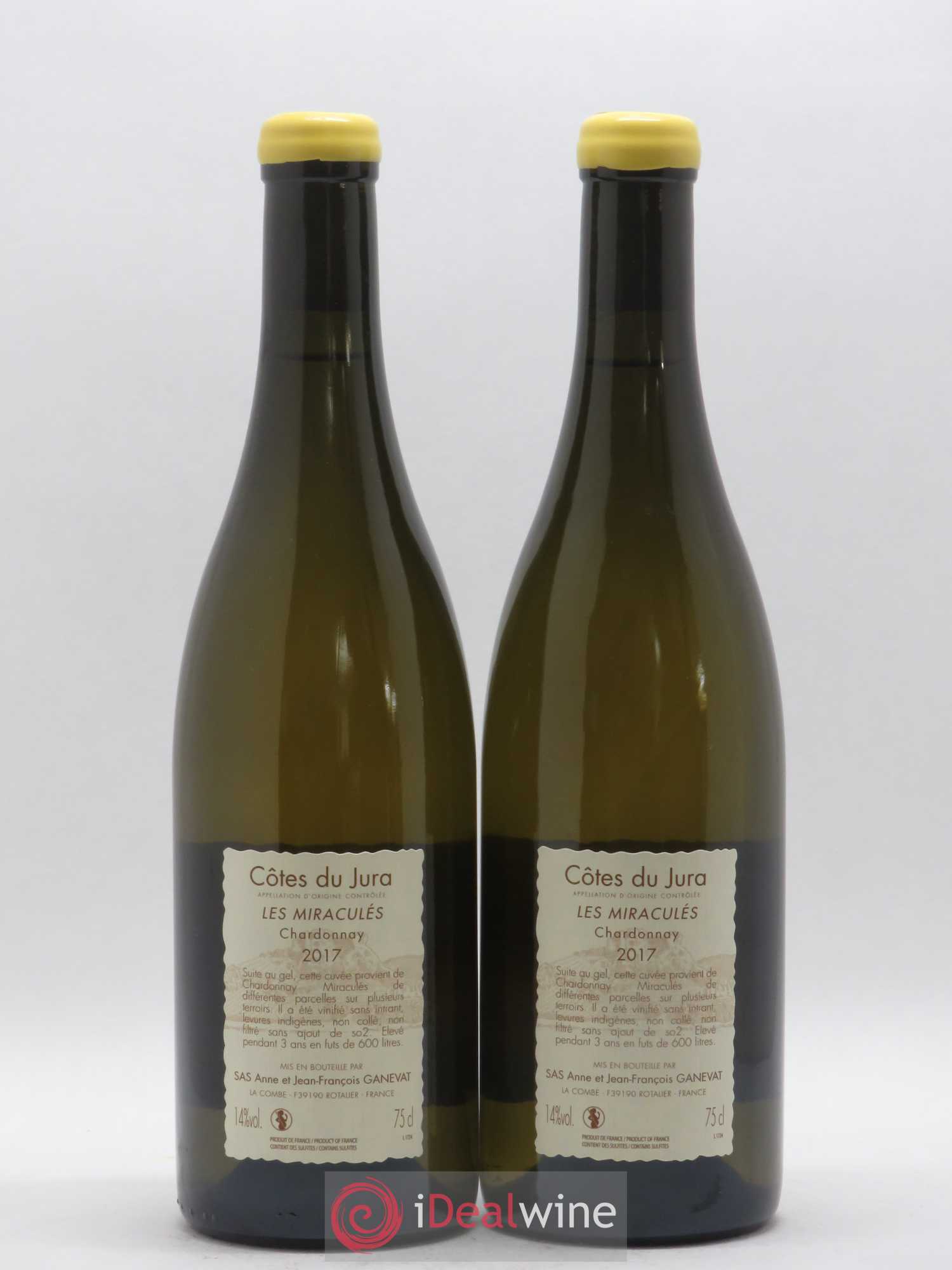 Côtes du Jura Les Miraculés Anne et Jean François Ganevat (sans prix de réserve) 2017 - Lot de 2 bouteilles - 1