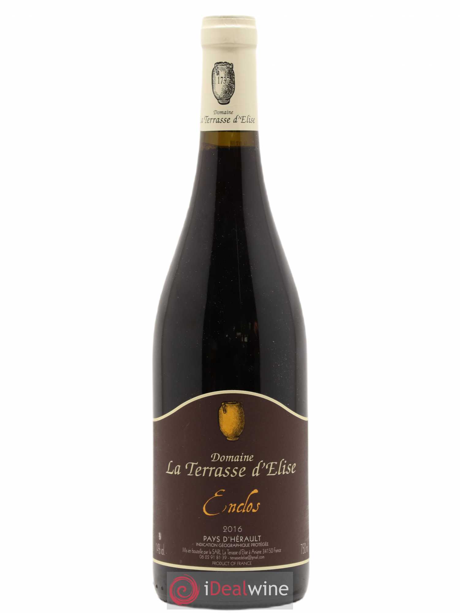 Pays d'Hérault L'Enclos Terrasse d'Elise (Domaine de la) 2016 - Lot de 1 bouteille - 0