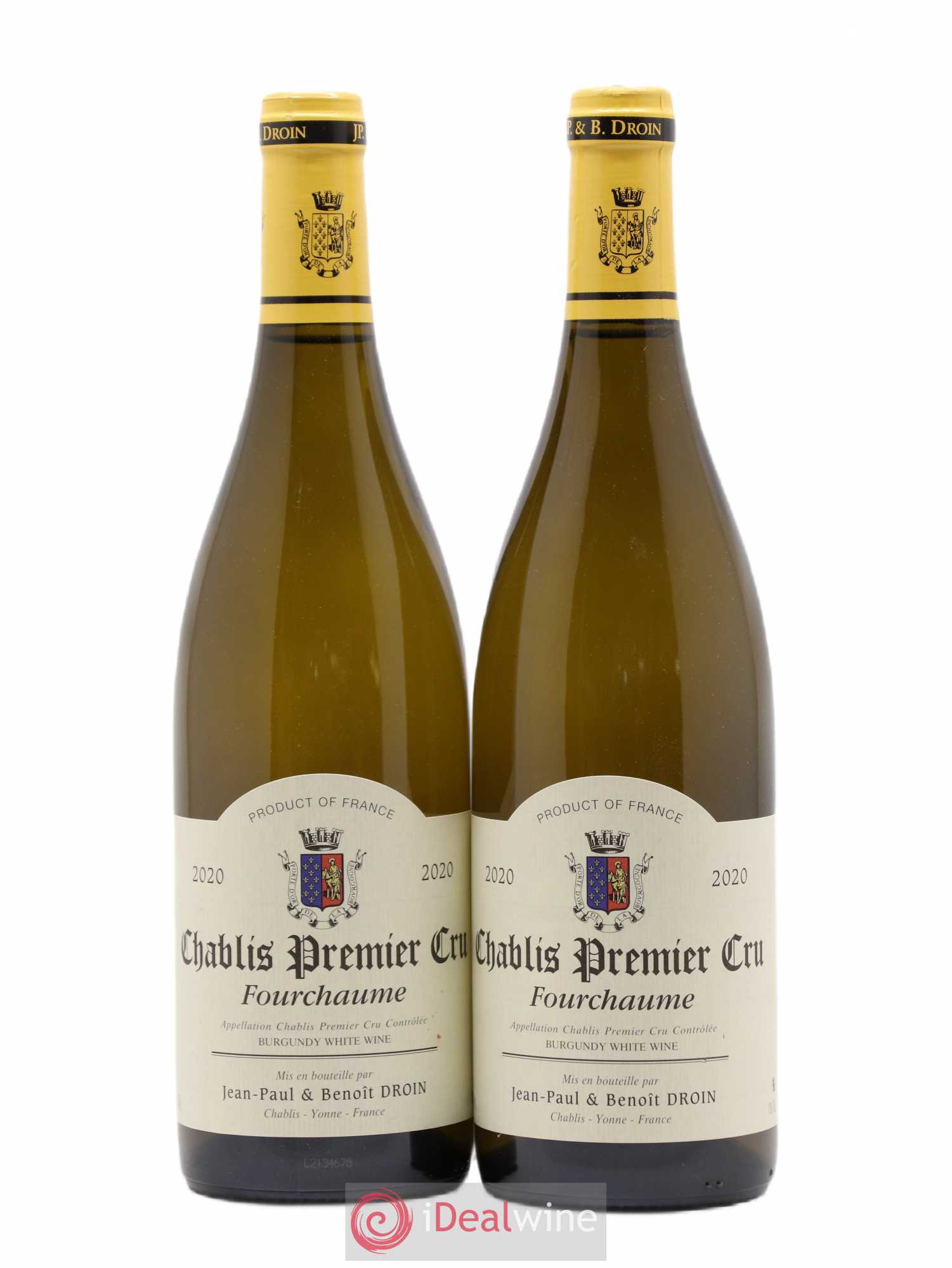 Chablis 1er Cru Fourchaume Jean-Paul & Benoît Droin (Domaine) (sans prix de réserve) 2020 - Lot de 2 bouteilles - 0