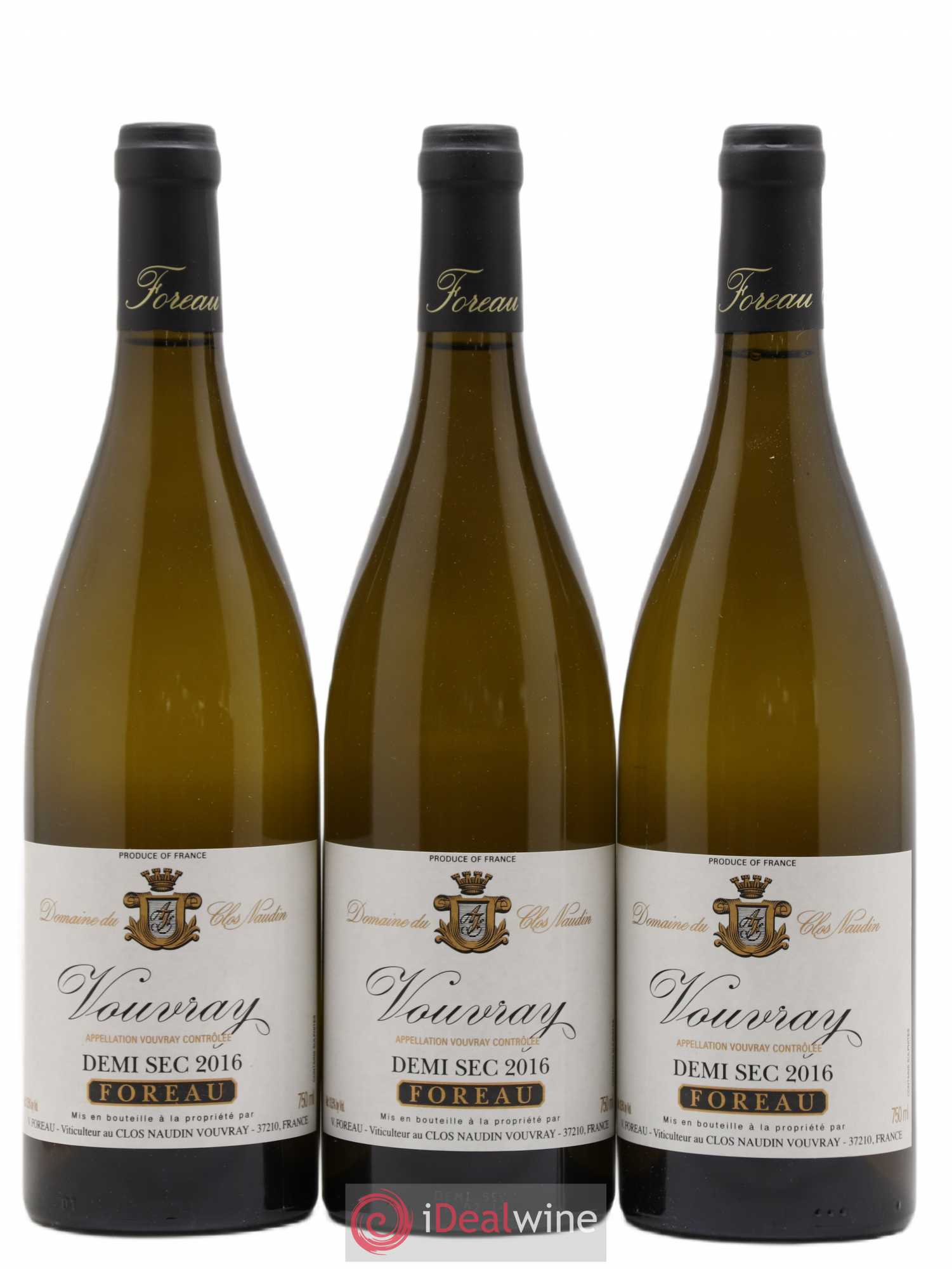 Vouvray Demi-Sec Clos Naudin - Philippe Foreau (sans prix de réserve) 2016 - Lot de 3 bouteilles - 0
