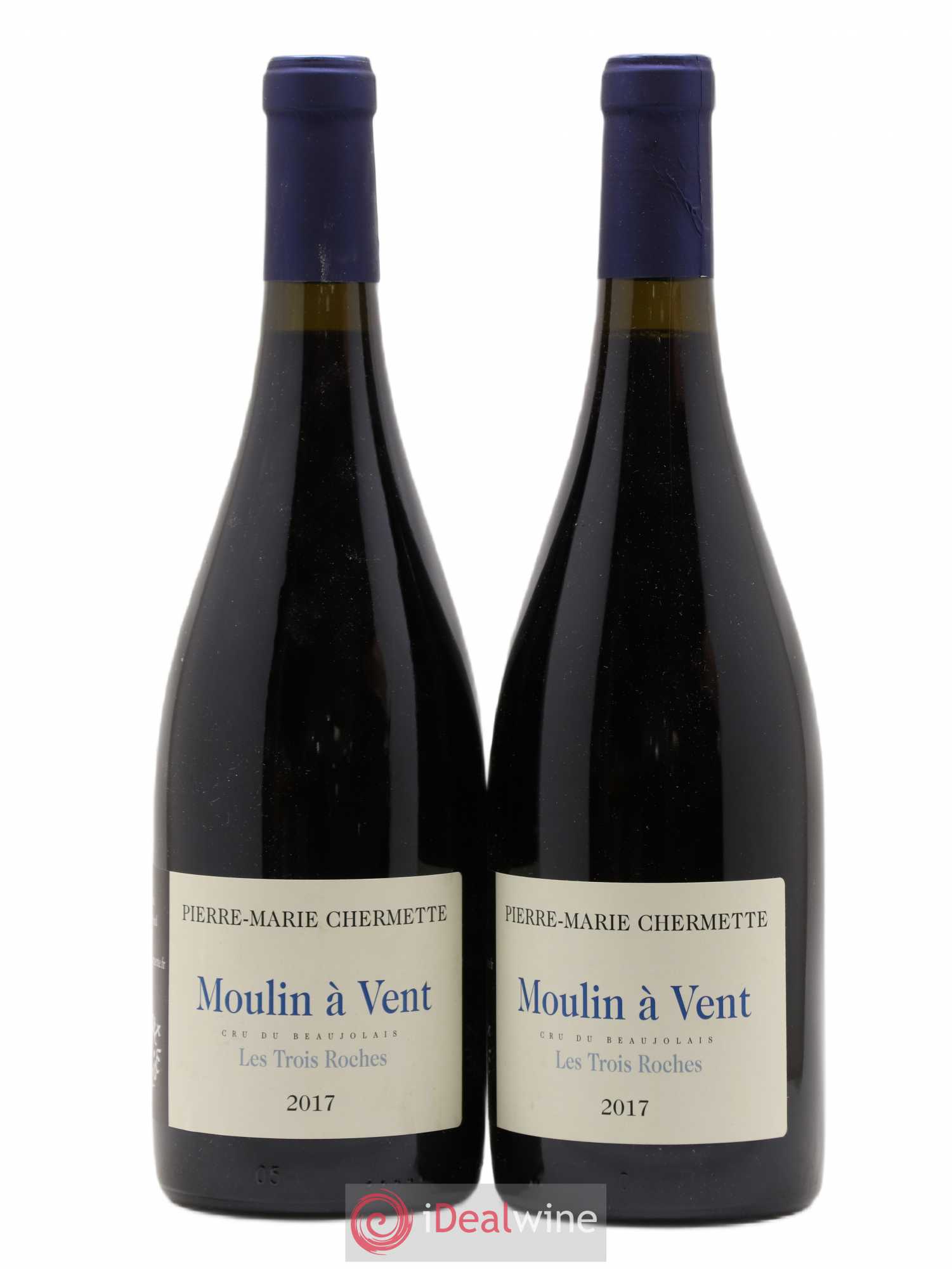 Moulin-à-Vent Les Trois Roches Domaine du Vissoux - P-M. Chermette (sans prix de réserve) 2017 - Lot de 2 bouteilles - 0