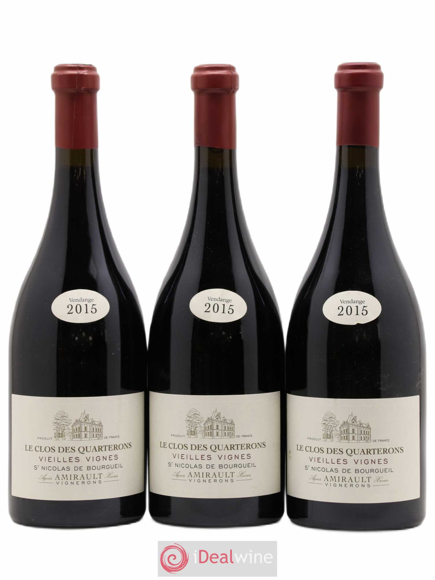 Saint-Nicolas de Bourgueil Le Clos des Quarterons Vieilles Vignes Agnès et Xavier Amirault (sans prix de réserve) 2015 - Lot de 3 bouteilles - 0
