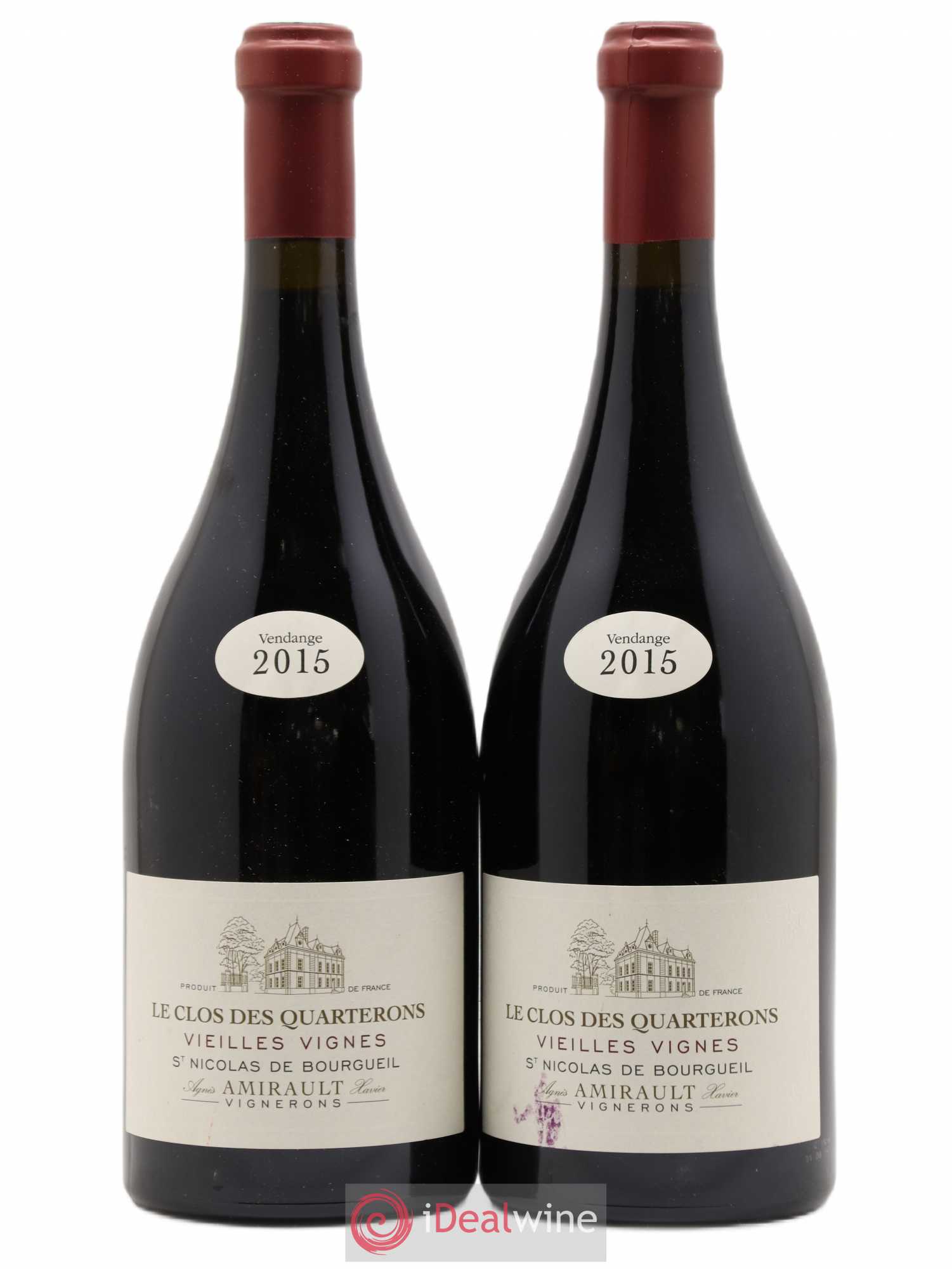 Saint-Nicolas de Bourgueil Le Clos des Quarterons Vieilles Vignes Agnès et Xavier Amirault (sans prix de réserve) 2015 - Lot de 2 bouteilles - 0
