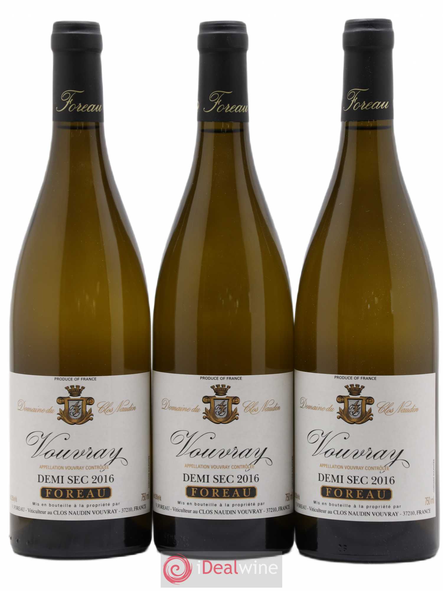 Vouvray Demi-Sec Clos Naudin - Philippe Foreau (sans prix de réserve) 2016 - Lot de 3 bouteilles - 0