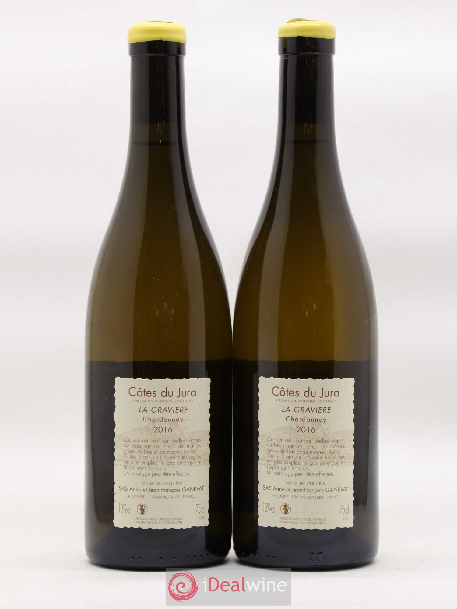 Côtes du Jura La Gravière Anne et Jean François Ganevat  (sans prix de réserve) 2016 - Lot de 2 bouteilles - 1