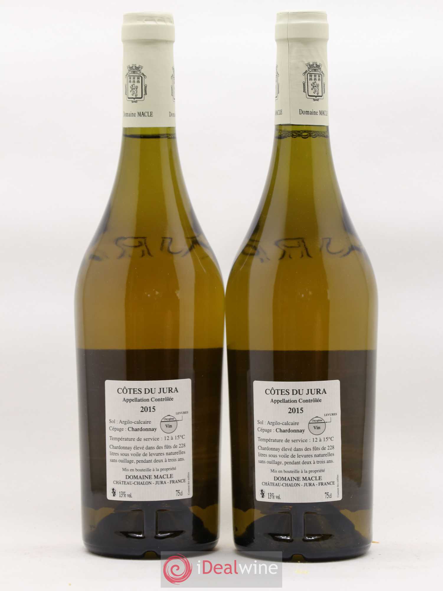 Côtes du Jura Chardonnay sous voile Jean Macle  (sans prix de réserve) 2015 - Lot de 2 bouteilles - 1