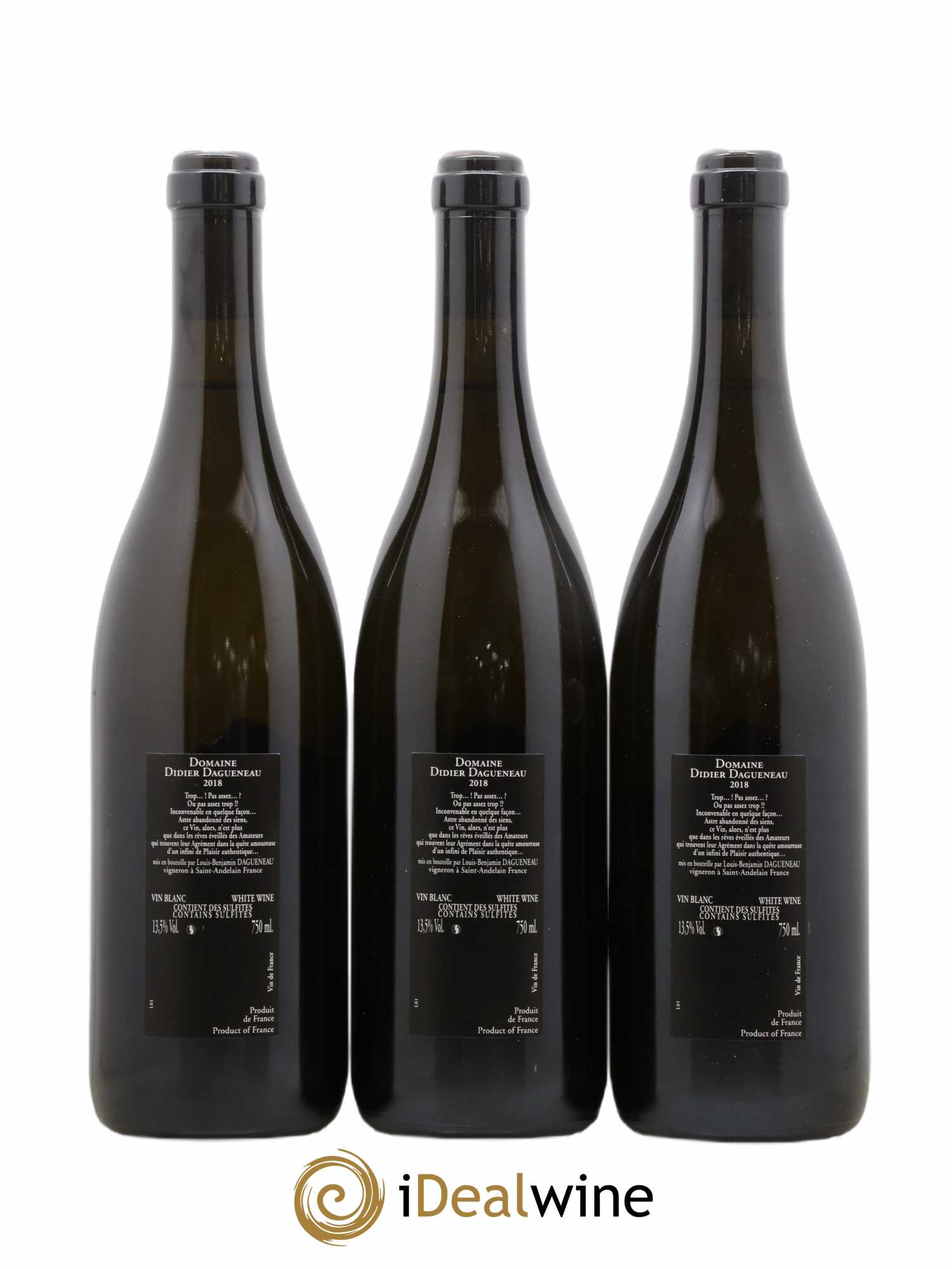Vin de France (anciennement Pouilly-Fumé) Silex Dagueneau (Domaine Didier - Louis-Benjamin)  (no reserve) 2018 - Lot of 3 bottles - 1