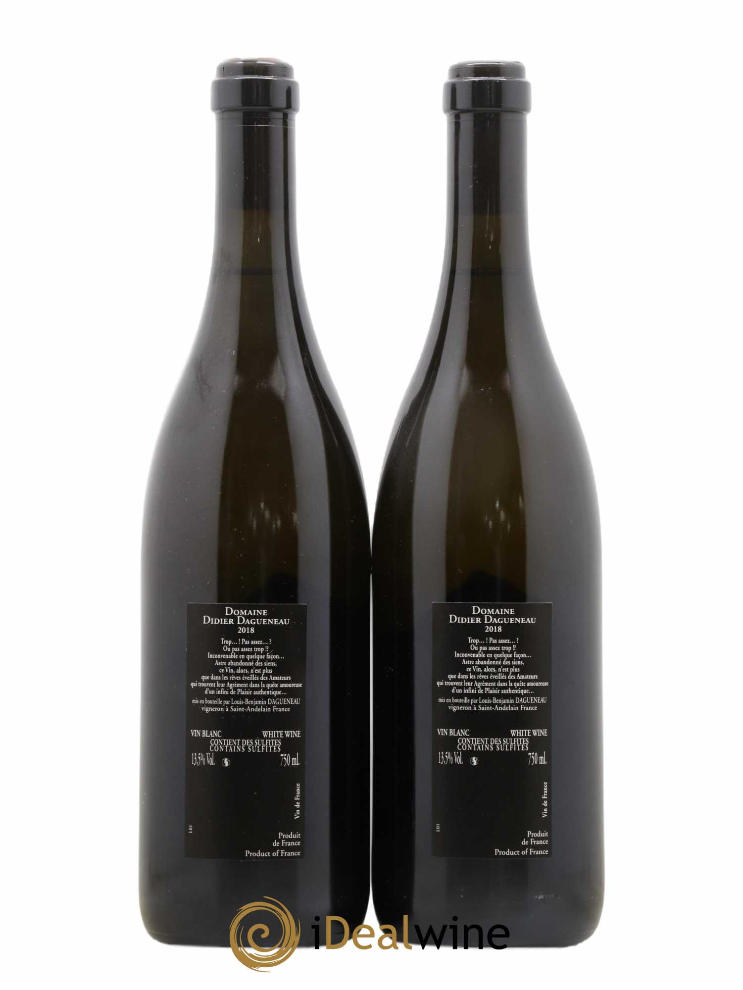 Vin de France (anciennement Pouilly-Fumé) Silex Dagueneau (Domaine Didier - Louis-Benjamin) (no reserve) 2018 - Lot of 2 bottles - 1