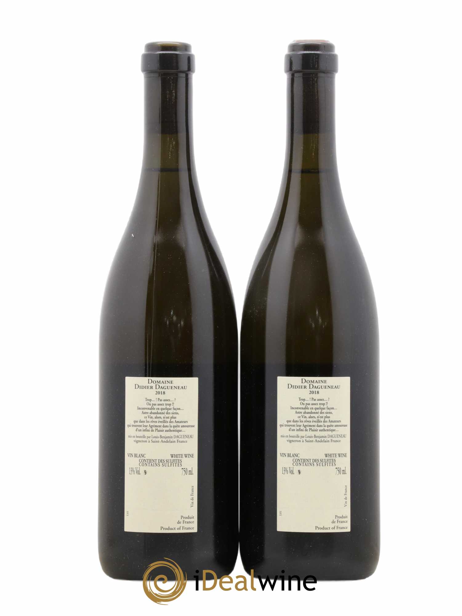 Vin de France Blanc Etc Dagueneau (Domaine Didier - Louis-Benjamin)  (sans prix de réserve) 2018 - Lot de 2 bouteilles - 1