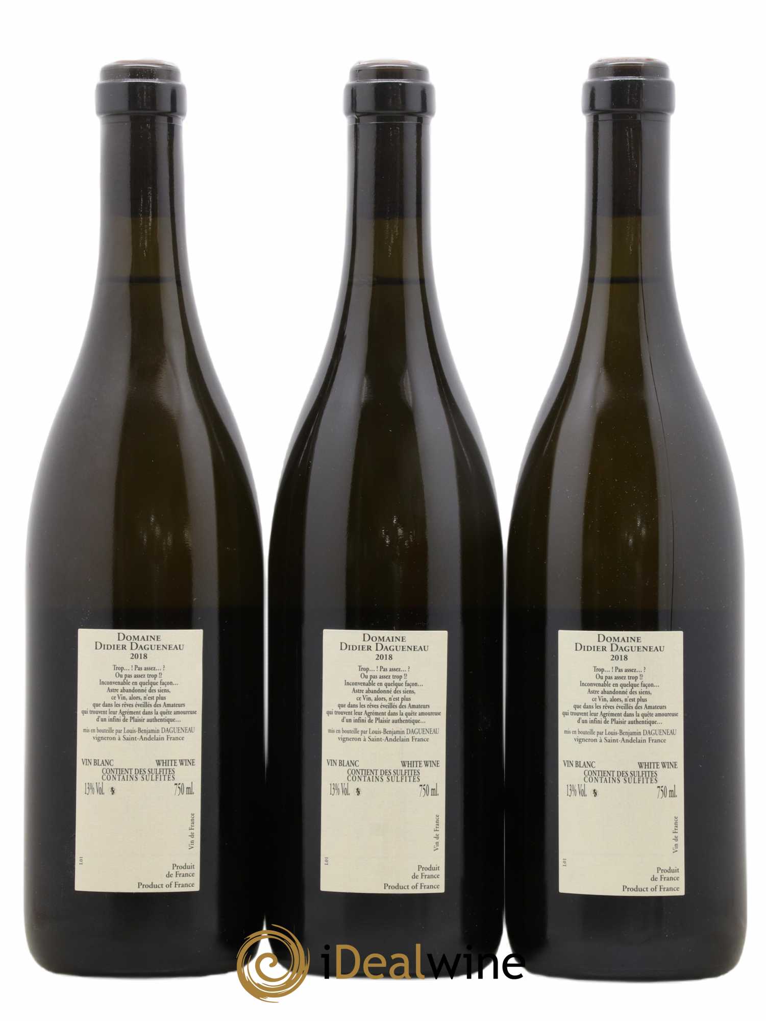 Vin de France Blanc Etc Dagueneau (Domaine Didier - Louis-Benjamin) 2018 - Lot de 3 bouteilles - 1