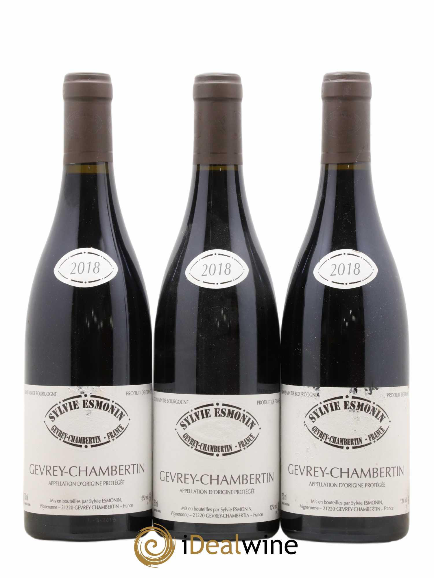 Gevrey-Chambertin Sylvie Esmonin (sans prix de réserve) 2018 - Lot de 3 bouteilles - 0
