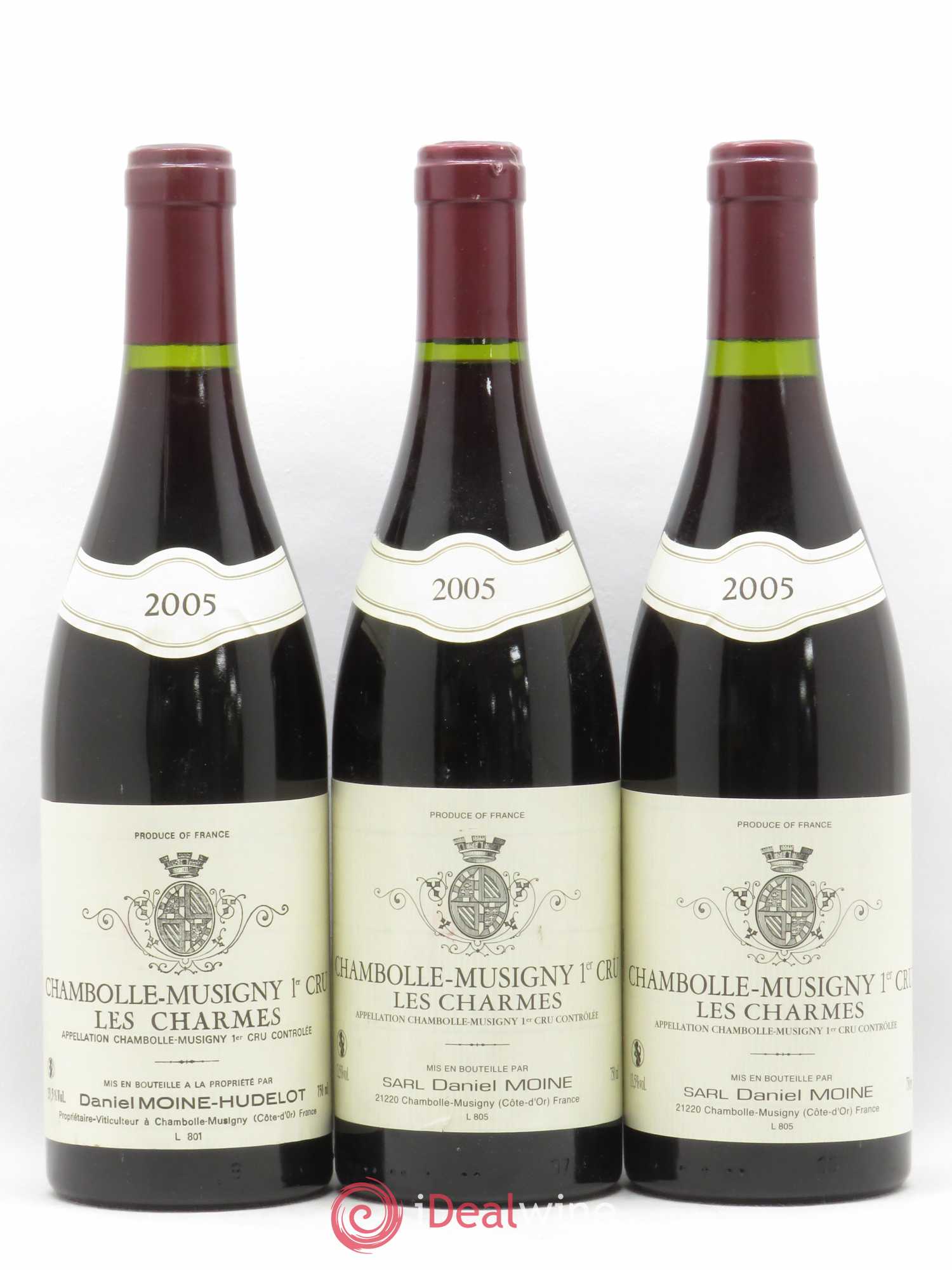 Chambolle-Musigny 1er Cru Les Charmes Domaine Moine Hudelot 2005 - Posten von 3 Flaschen - 0