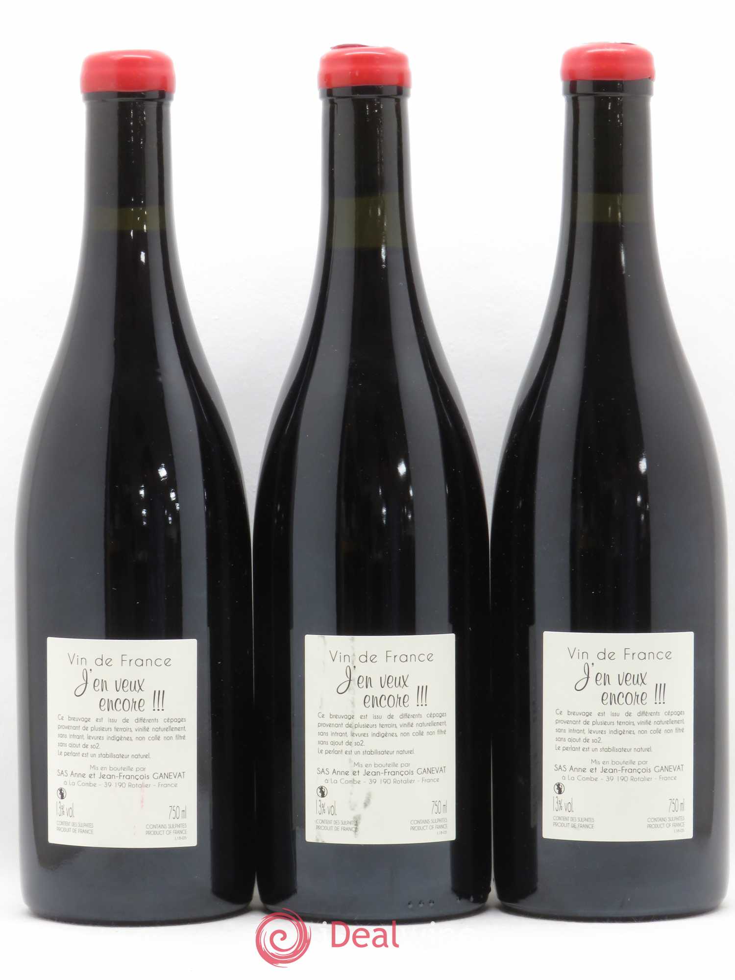 Vin de France J'en veux encore Anne et Jean François Ganevat  (sans prix de réserve) (sans prix de réserve) 2018 - Lot de 3 bouteilles - 1