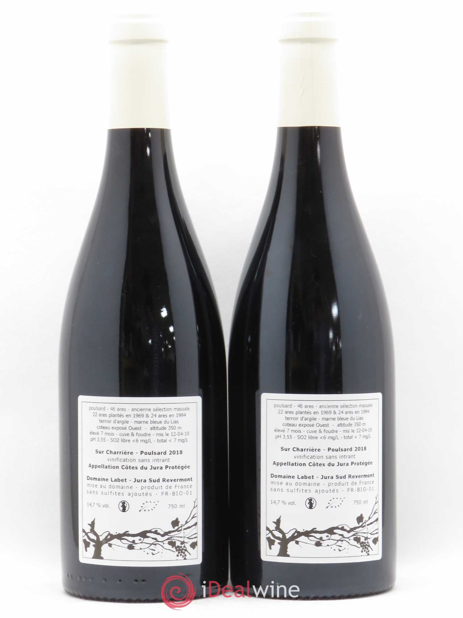 Côtes du Jura Poulsard Sur Charrière Romain - Julien - Charline Labet (sans prix de réserve) 2018 - Lot de 2 bouteilles - 1